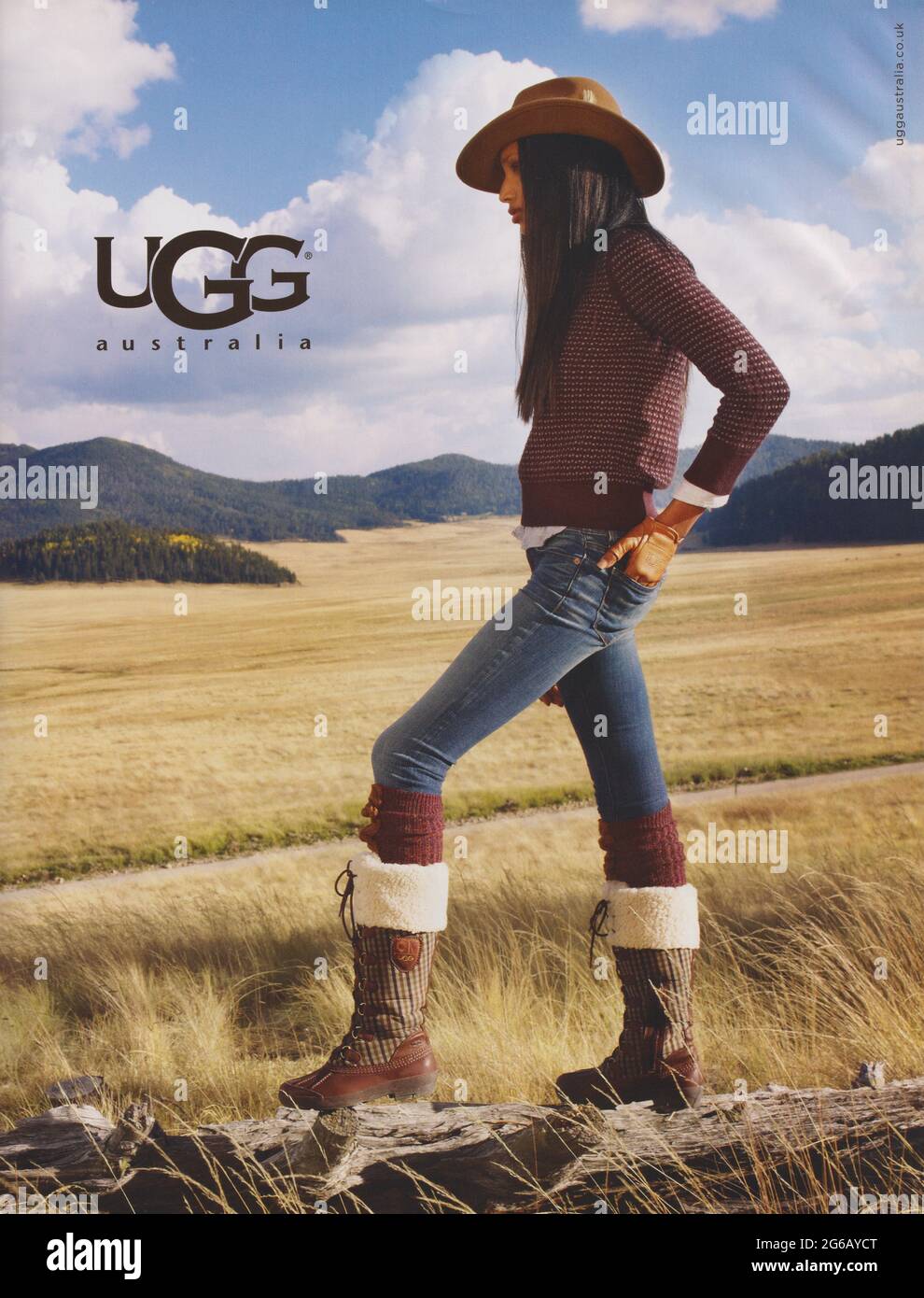 poster advertising UGG Australia fashion house in paper magazine from 2011  year, advertisement, creative UGG Australia advert from 2010s Stock Photo -  Alamy