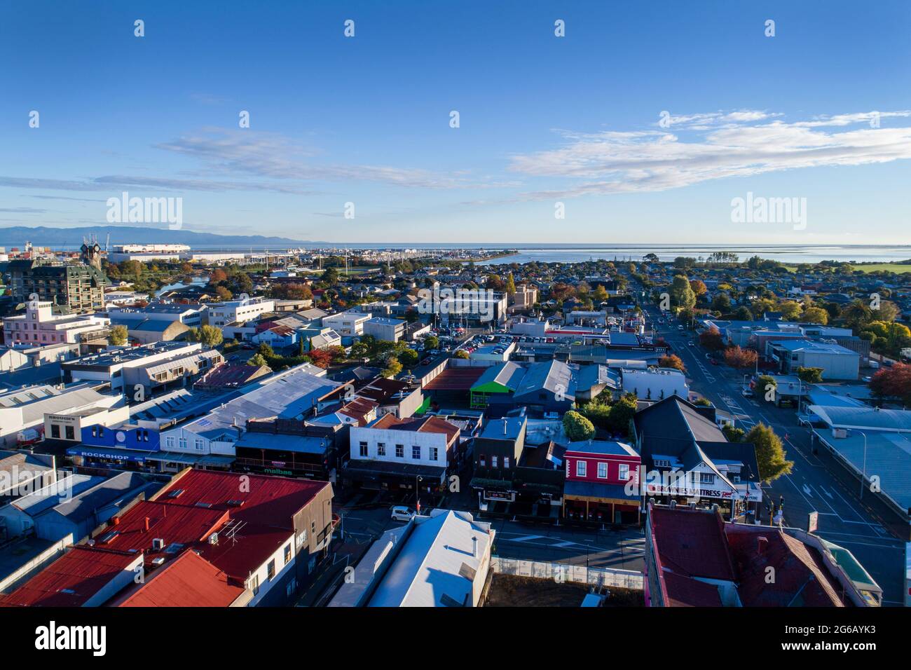 aerial view, Nelson city, New Zealand Stock Photo