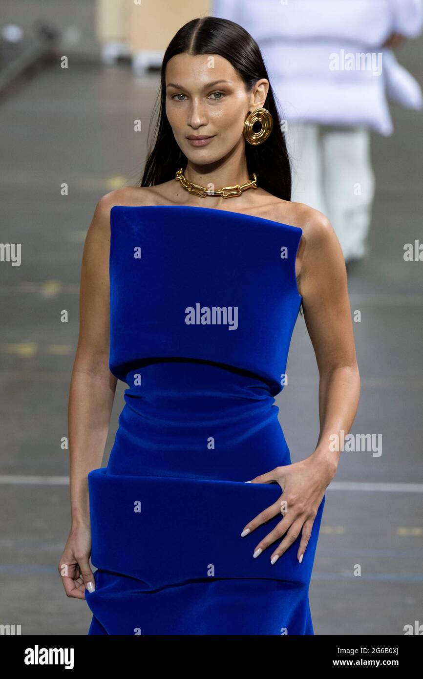 bella hadid blue off white dress x BELLA HADID Libra Mini Dress