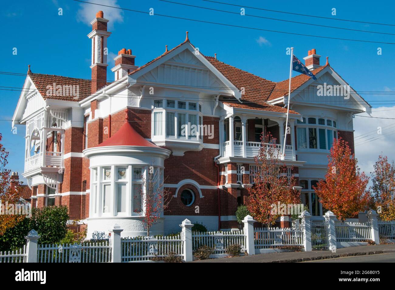 Federationstyle mansion in East Launceston, Tasmania, Australia Stock