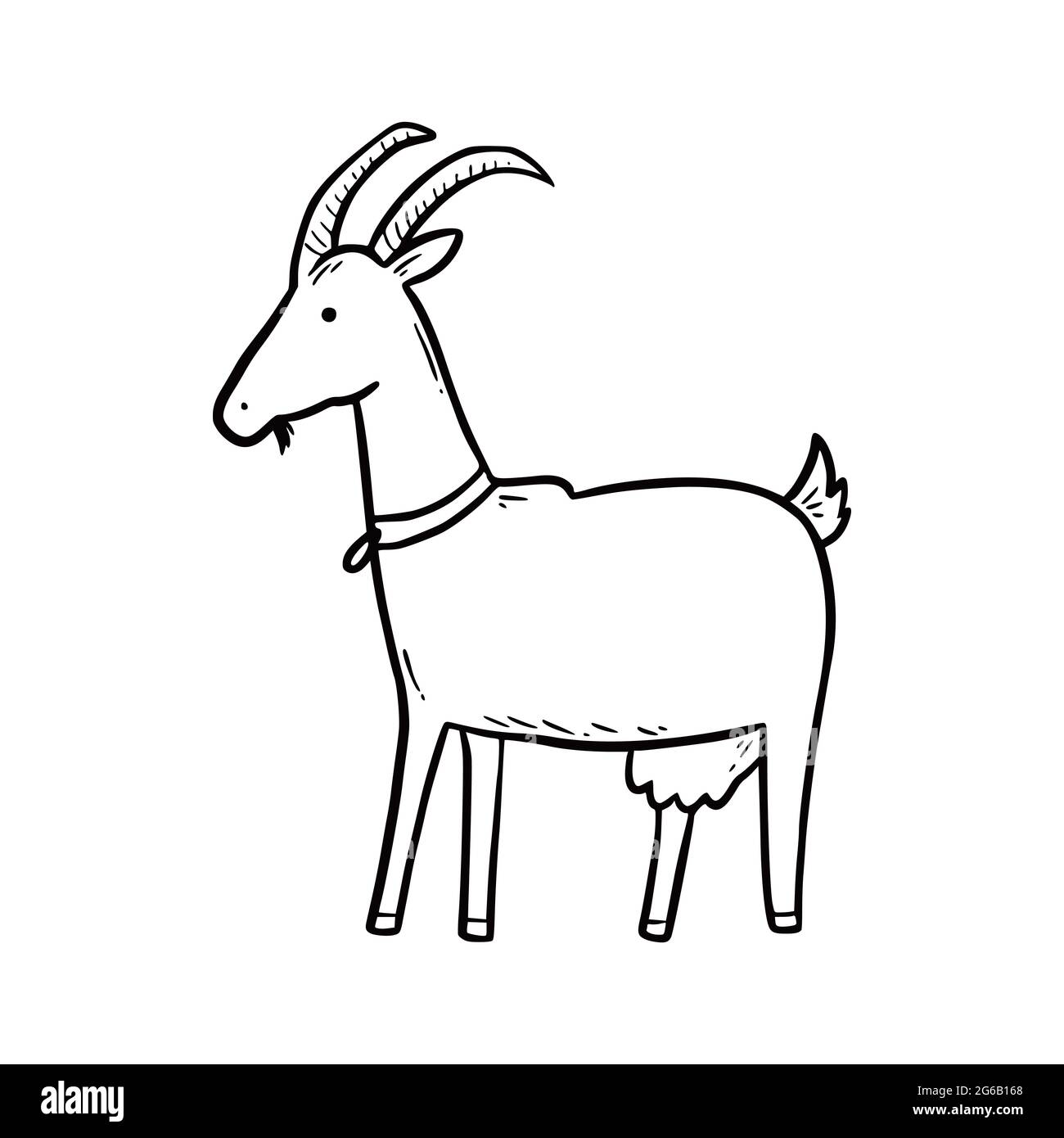 Goat sketch Hand drawn farm mammal animal  Stock Illustration 97755447   PIXTA