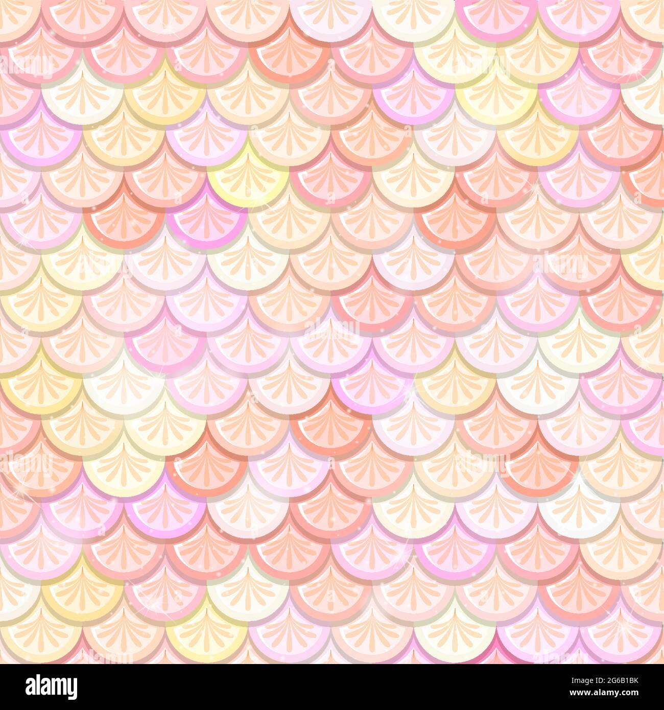 Fantasy mermaid scales seamless pattern  illustration Stock Vector