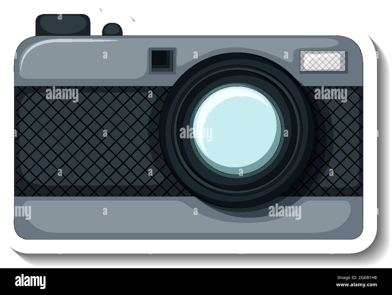 A sticker template with a camera isolated illustration Stock Vector ...
