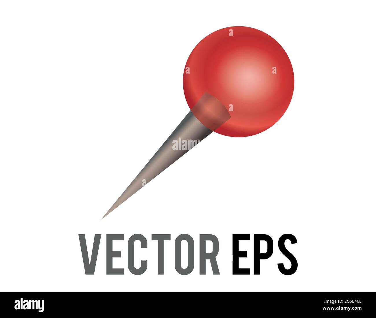 The isolated vector red round head location pushpin icon Stock Vector