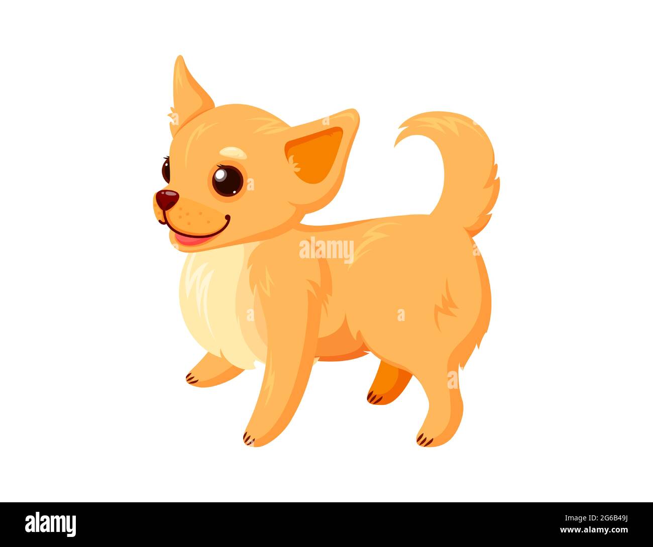 Cartoon funny dog standing on white background Vector Image