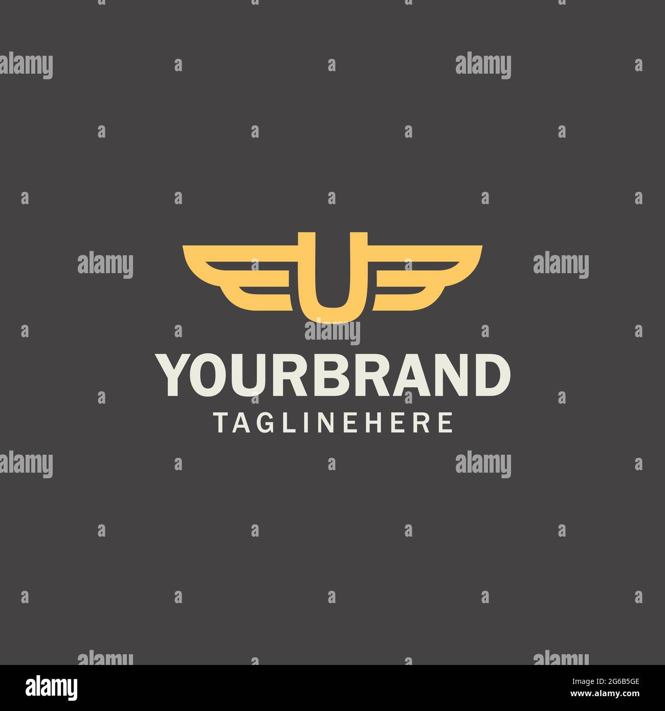 Initial letter U Logo and wing symbol. Wings design element vector ...