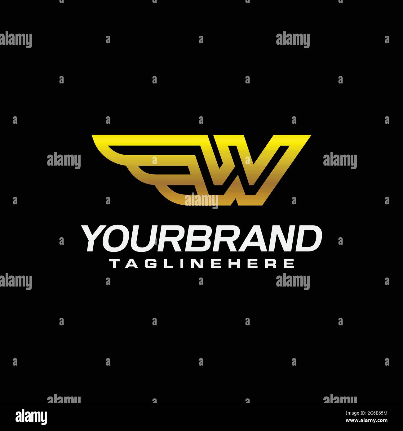 Initial letter W Logo and wing symbol. Wings design element vector ...