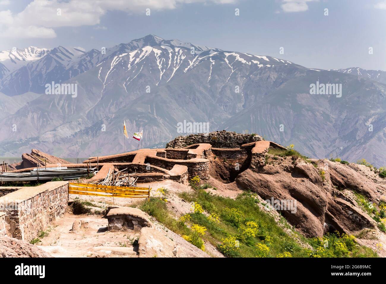 Alamut Castle, archaeological site on steep hilltop, Alamut, Qazvin Province, Iran, Persia, Western Asia, Asia Stock Photo