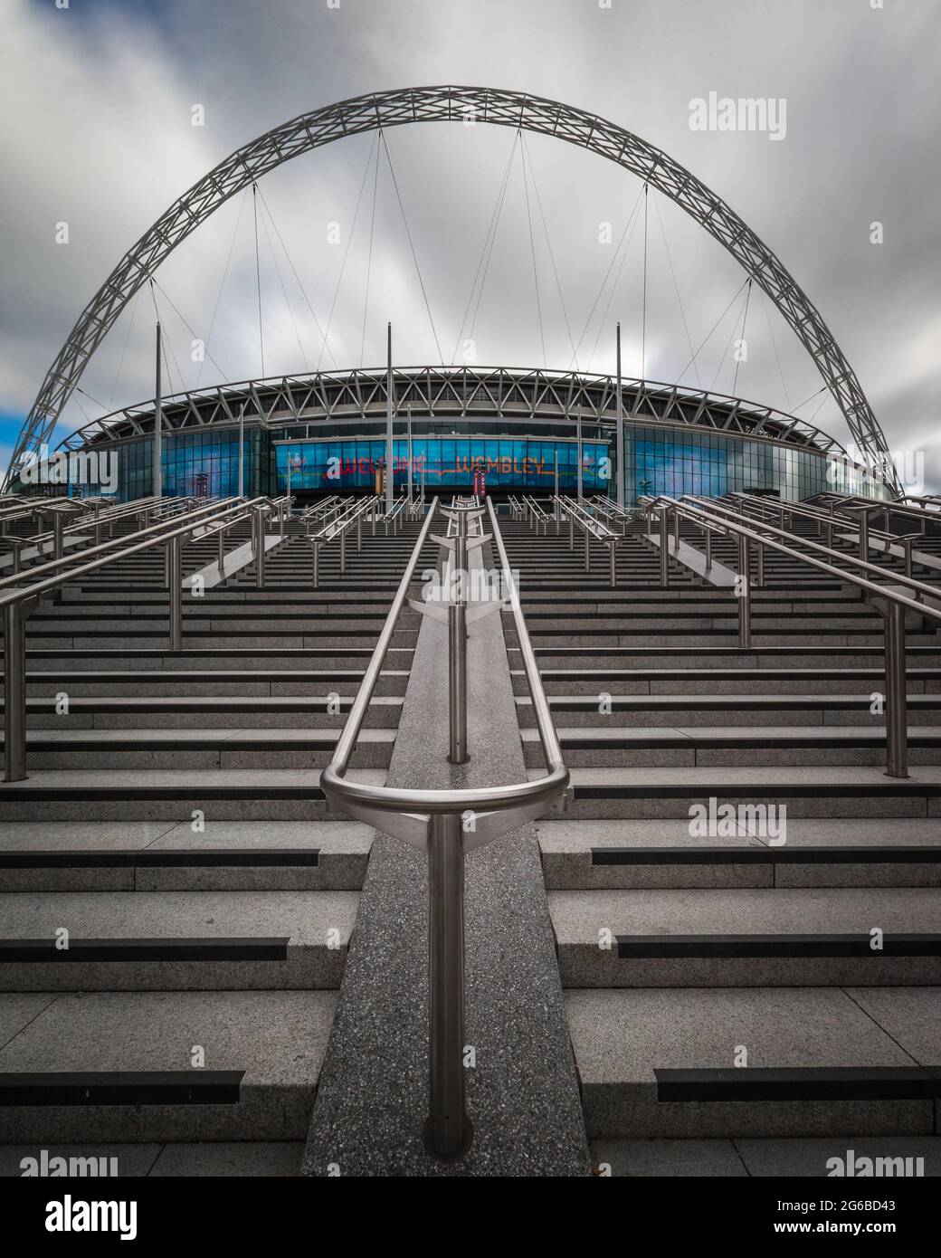 The steps to Wembley Stadium during the UEFA EURO 2020 in London. Stock Photo