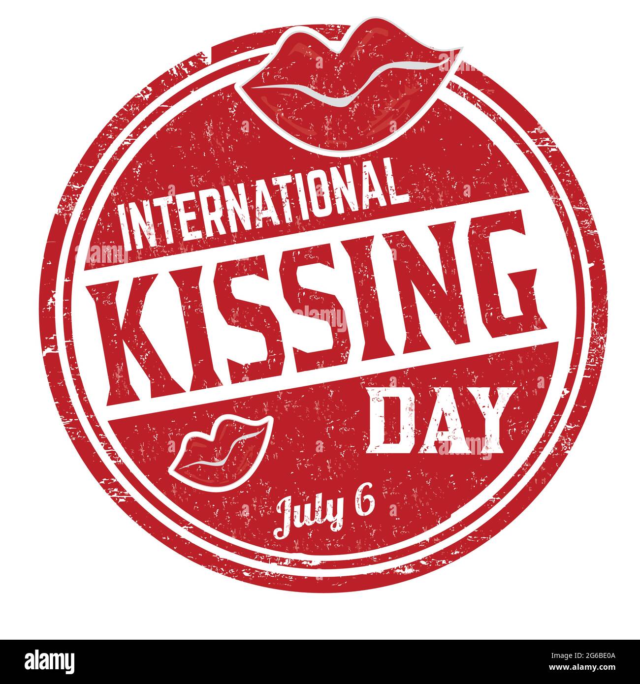 Kissing day grunge rubber stamp on white background, vector illustration Stock Vector