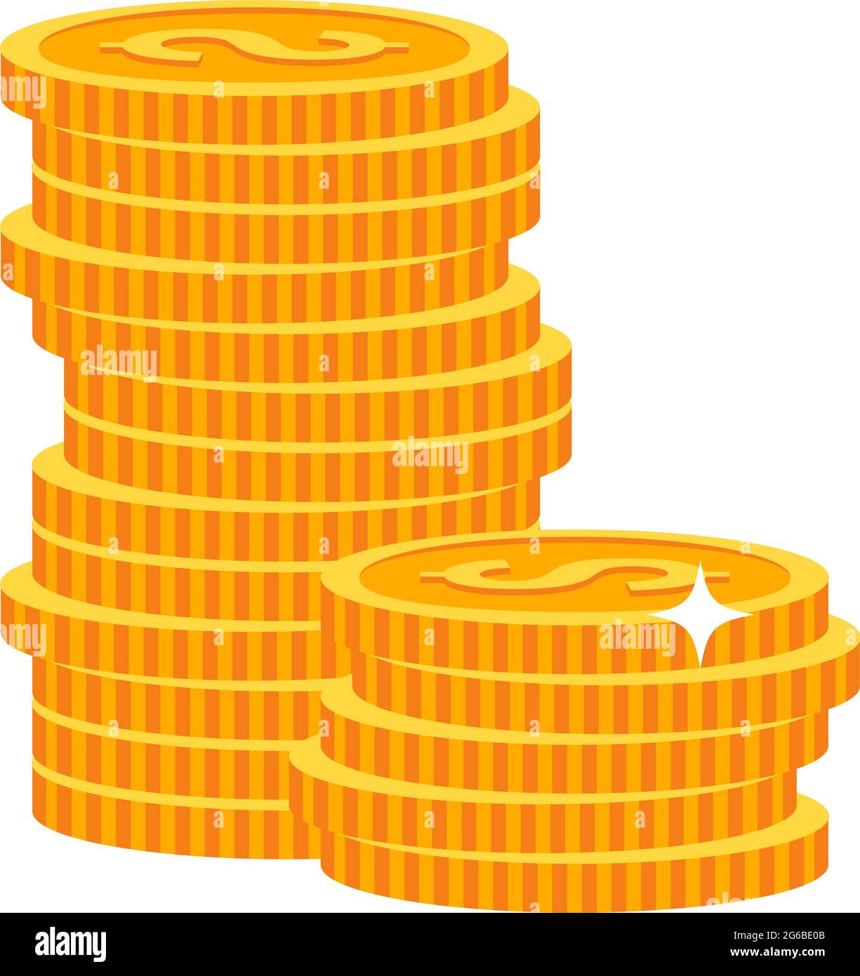 Vector coin money stack gold dollar icon illustration Stock Vector ...
