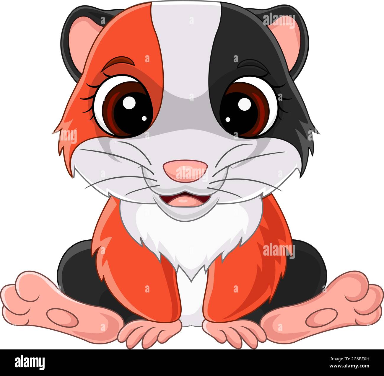 Cartoon cute guinea pig sitting Stock Vector