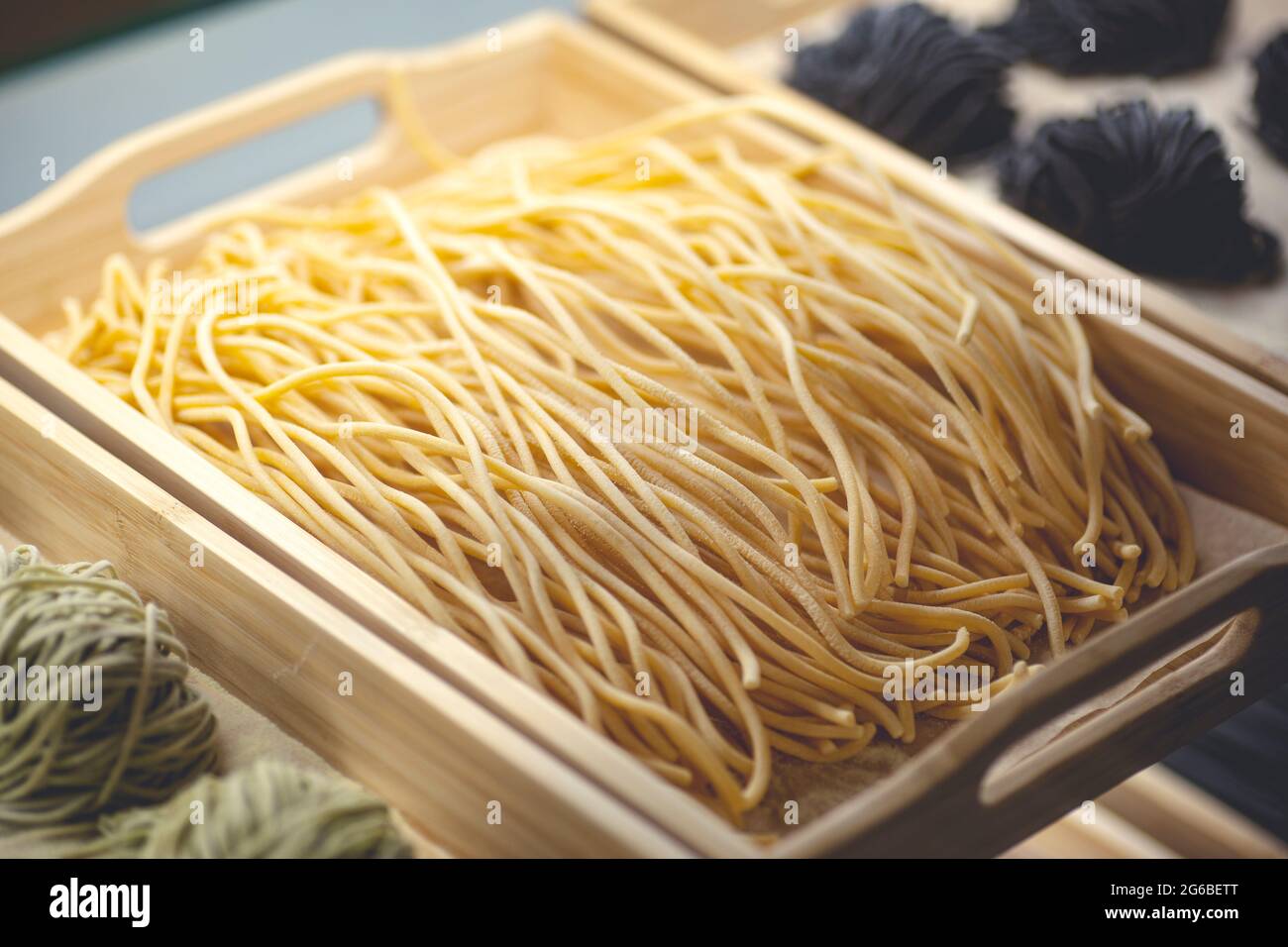 Fresh pasta. Handmade homemade Italian pasta made with fresh ingredients,  eggs and wheat flour. High quality photo Stock Photo - Alamy