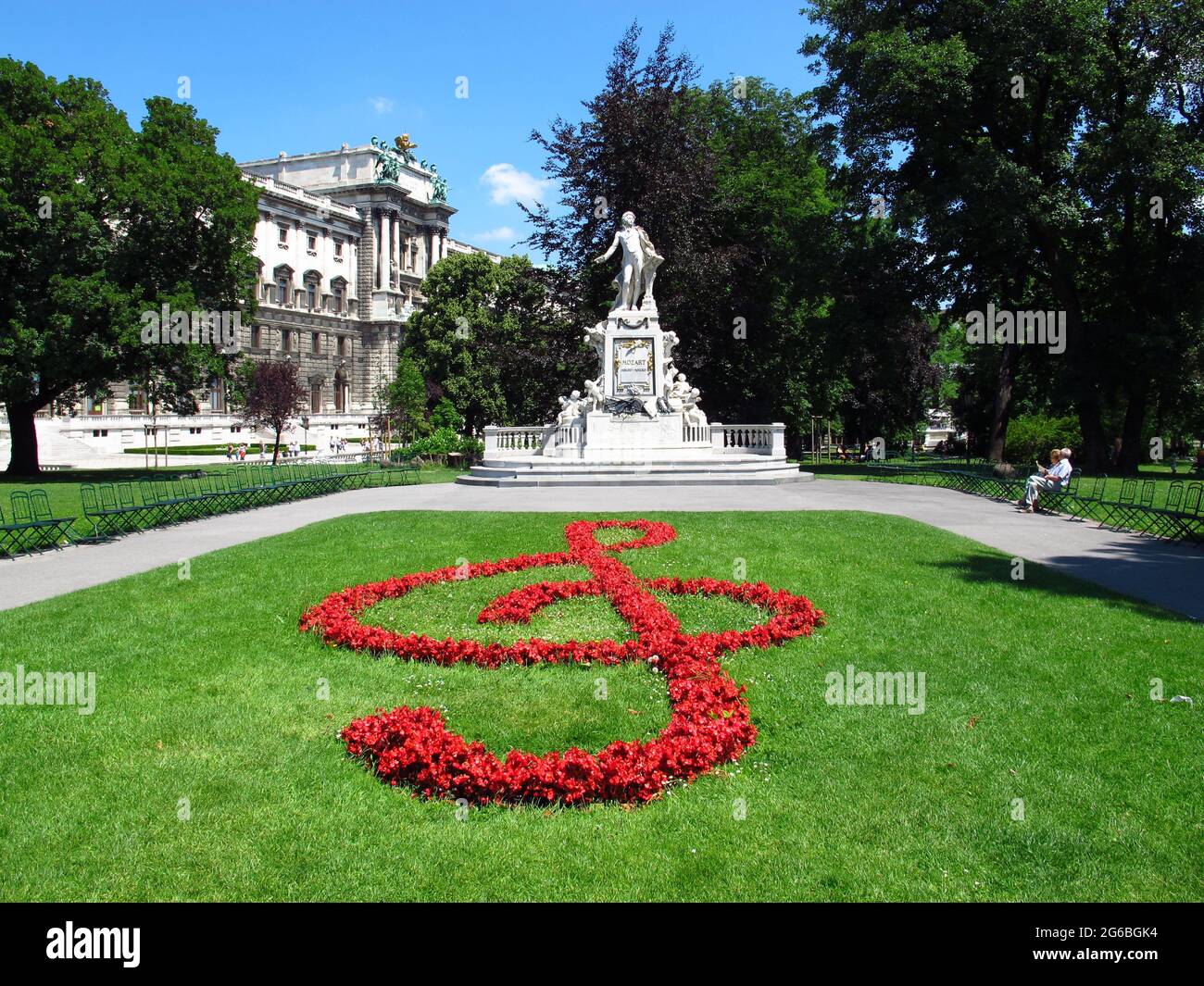 The monument of Mozart in Vienna, Austria Stock Photo