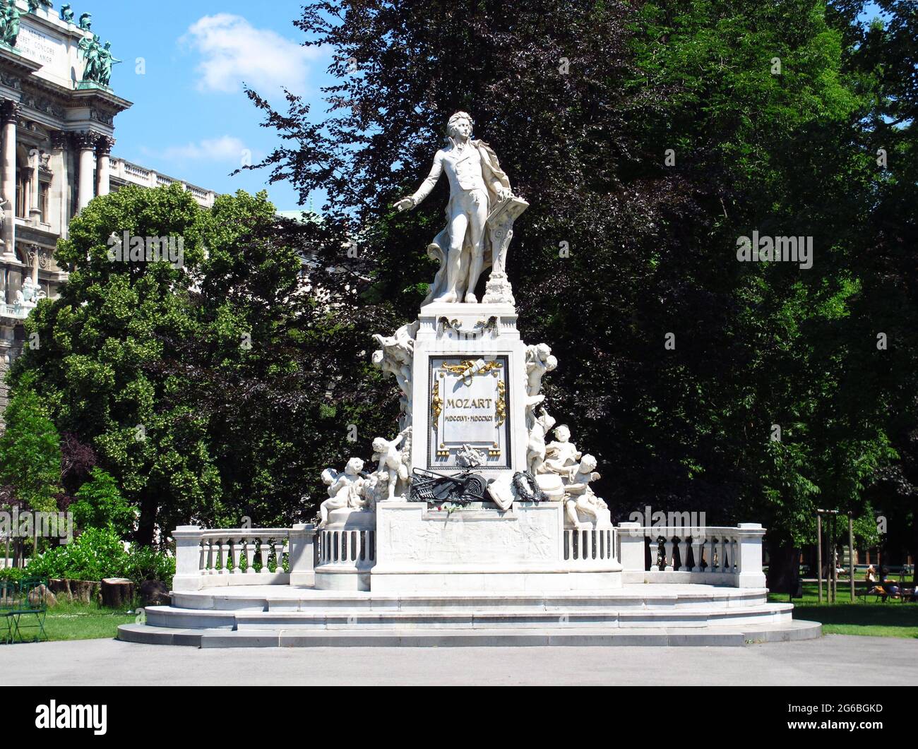 The monument of Mozart in Vienna, Austria Stock Photo