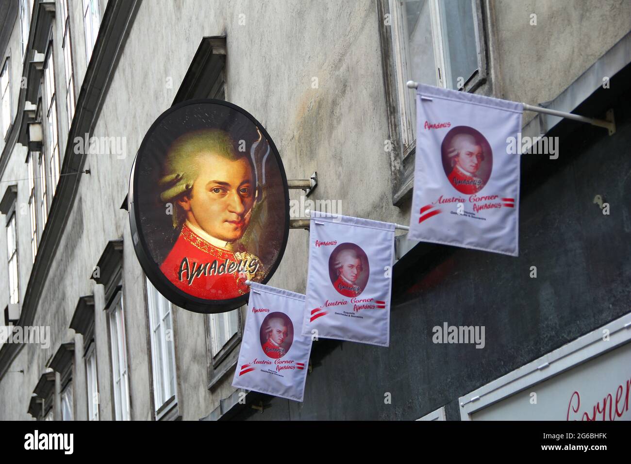 The shop 'Mozart' in Vienna, Austria Stock Photo