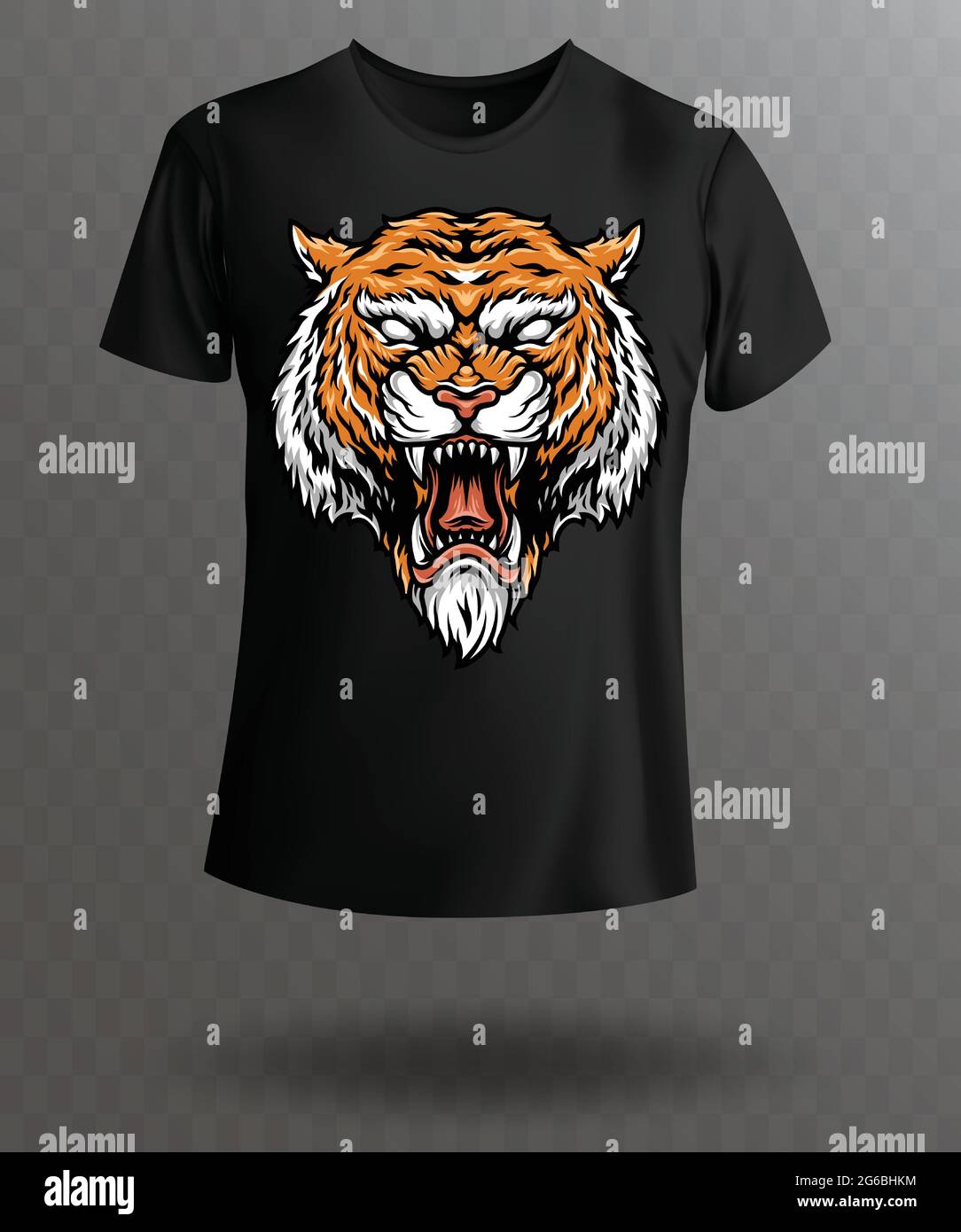 Stylish t-shirt and apparel trendy design with tiger's head Stock