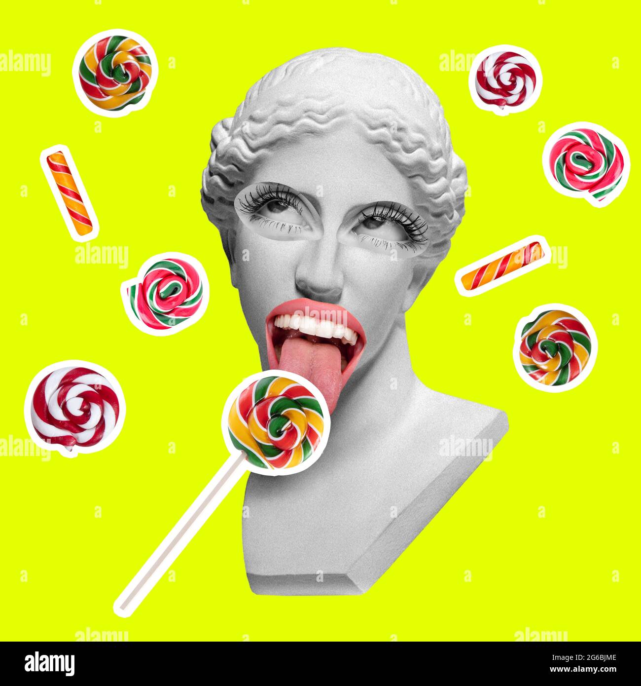 Contemporary art collage and modern design. Summer mood. Concept of