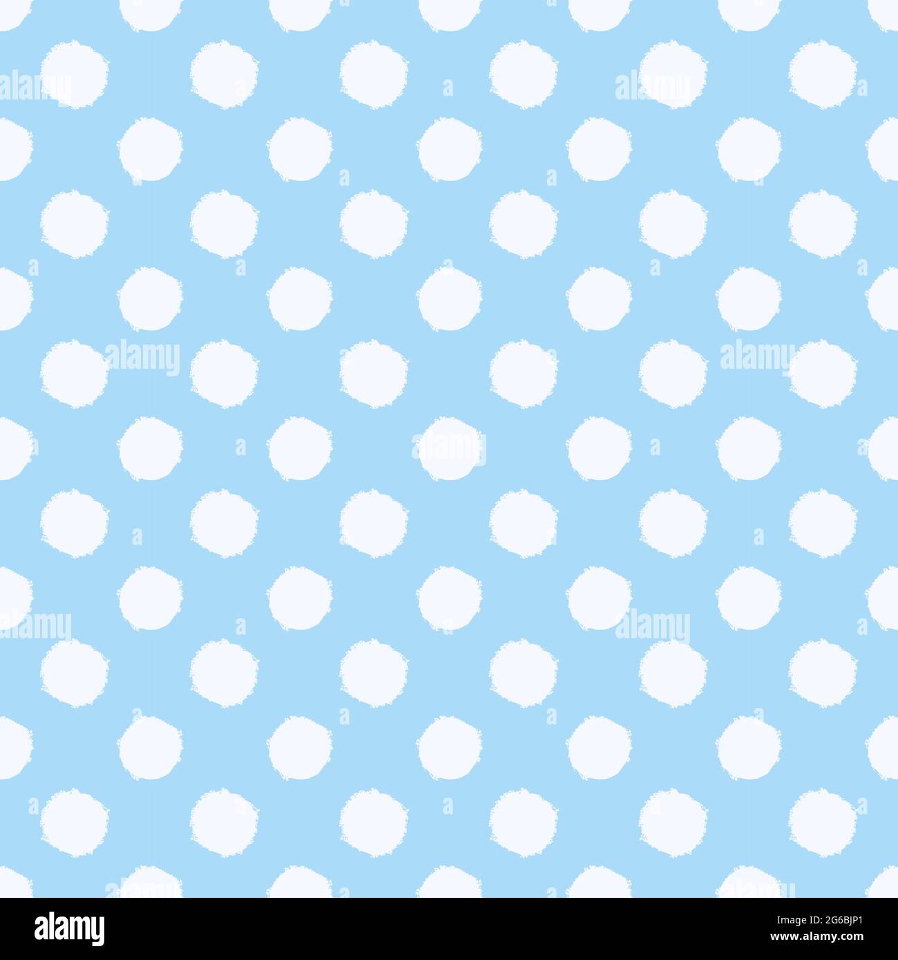 Polka dot seamless pattern. White and blue spotted background. Vector hand-drawn texture. Stock Vector