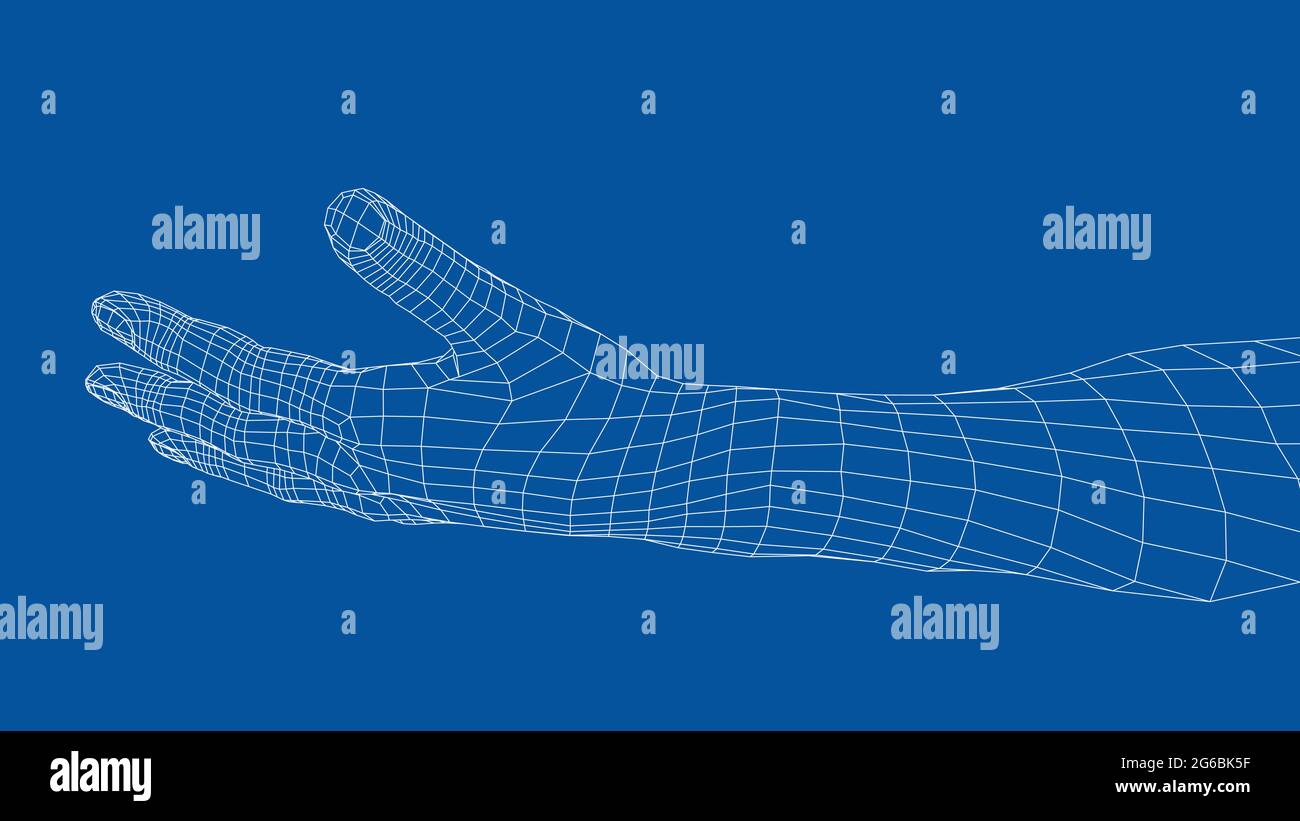 Open palm hand gesture of male hand. Vector Stock Vector Image & Art ...