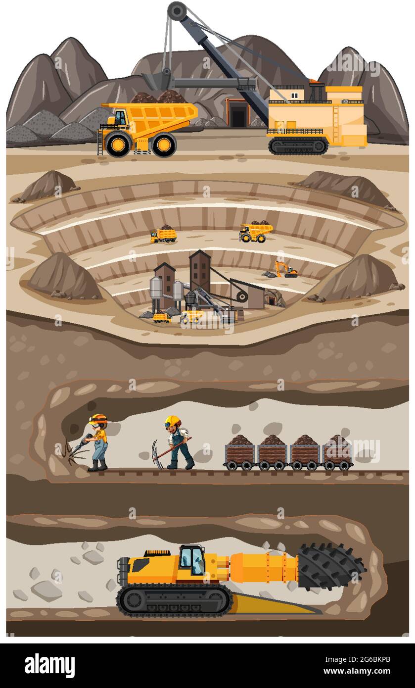 Landscape of coal mine industry with underground illustration Stock Vector Image & Art - Alamy Landscape of coal mine industry with underground illustration Stock Vector Image & Art - Alamy