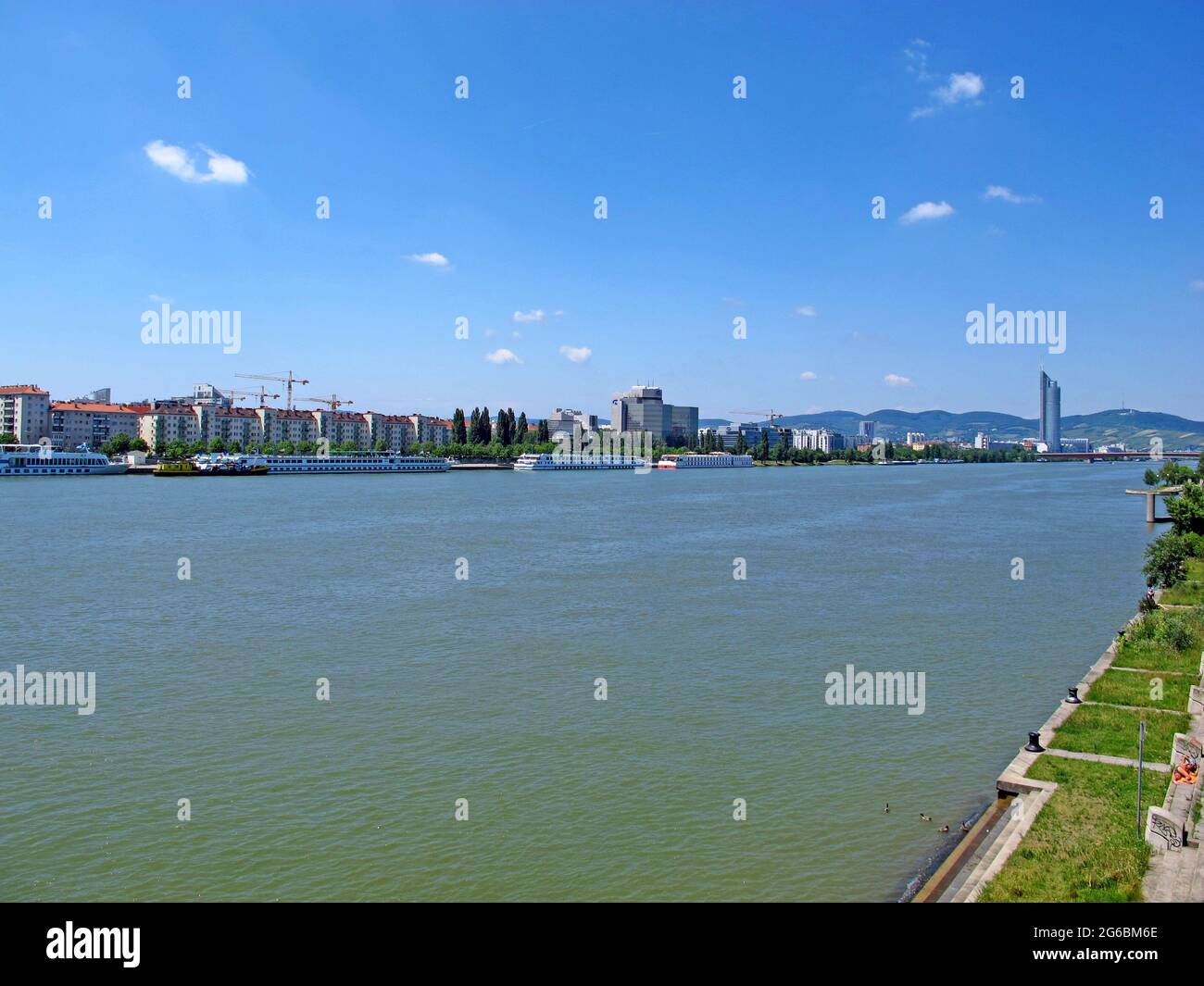 Danube river in Vienna, Austria Stock Photo