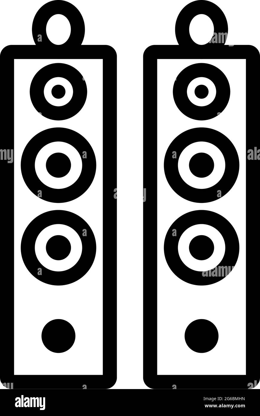 Audio System Speakers Icon. Bold outline design with editable stroke
