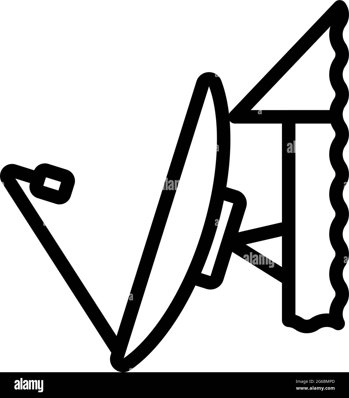 Satellite Antenna Icon. Bold outline design with editable stroke width