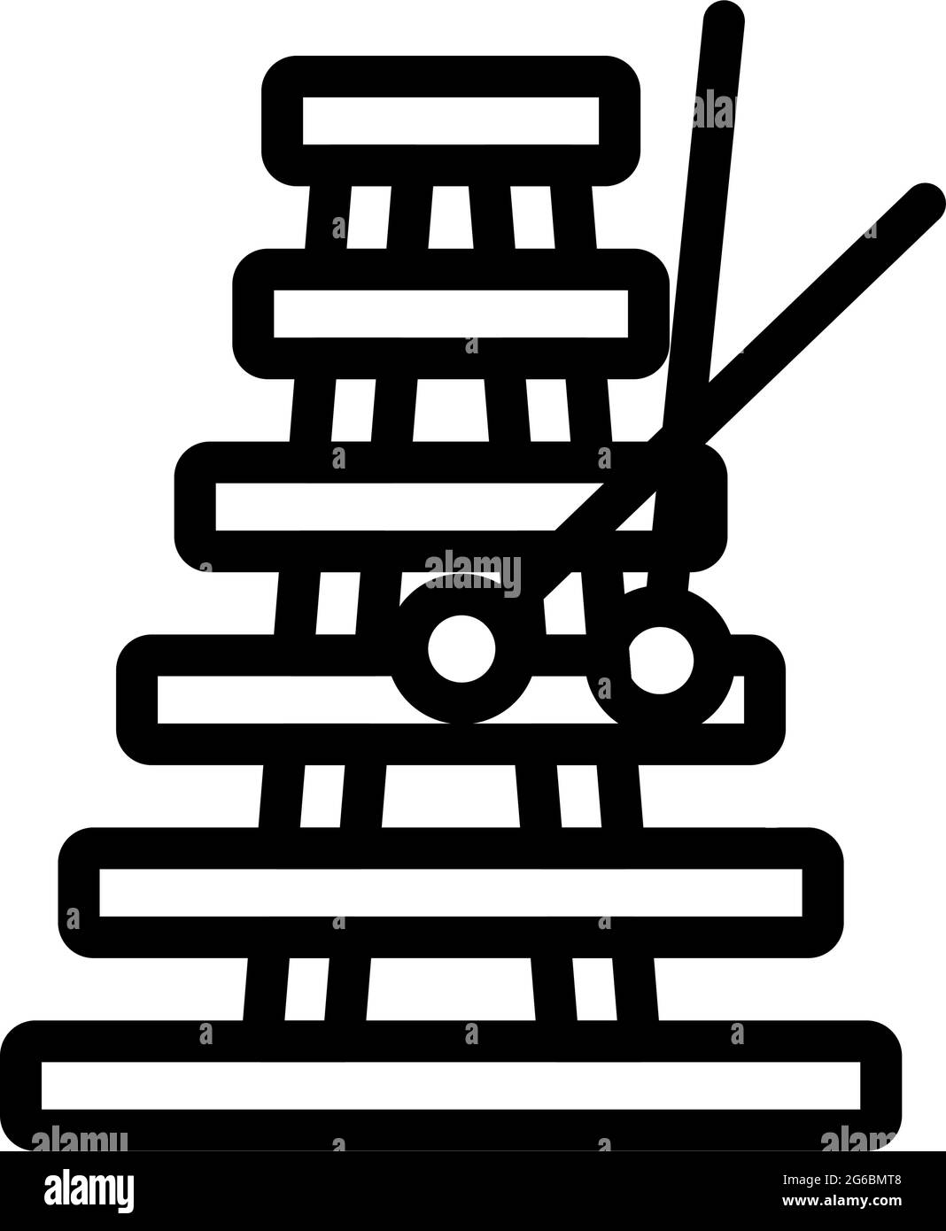 Xylophone Icon. Bold outline design with editable stroke width. Vector