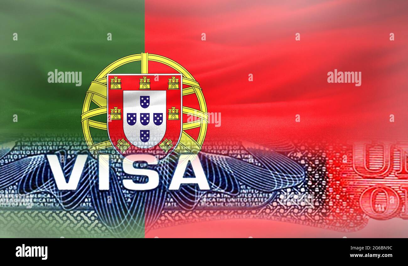 United States of America Visa Document, with Portugal flag in the  background Stock Photo - Alamy