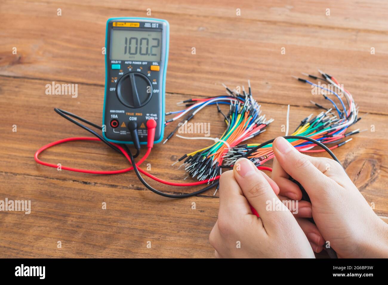 checking the tension of a resistance Stock Photo Alamy