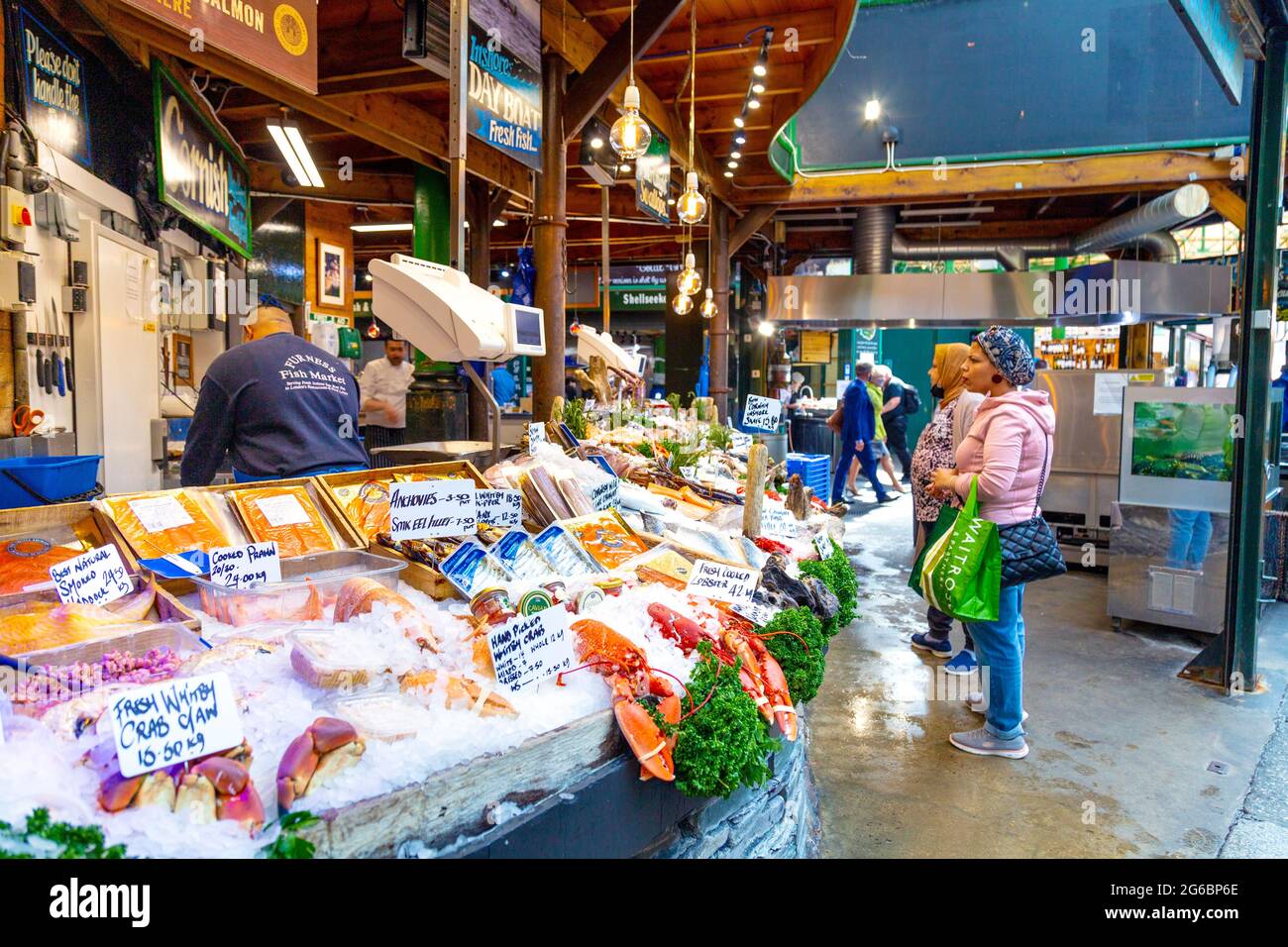 Furness Fish Markets stall at Borough Market, London Bridge, London, UK Stock Photo