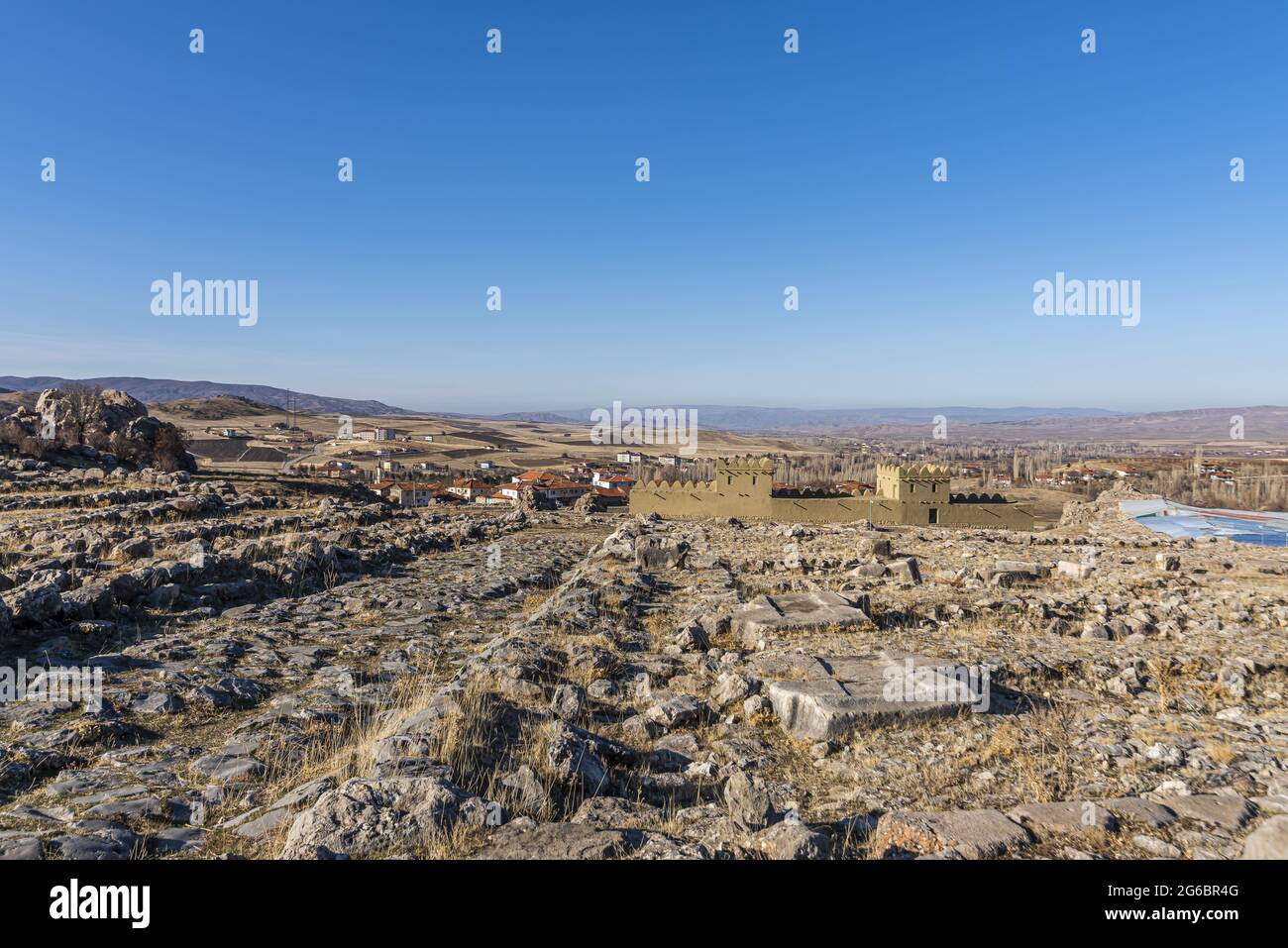 Ruins and architecture of Hittite civilization capital Hattusa in Corum, Turkey Stock Photo
