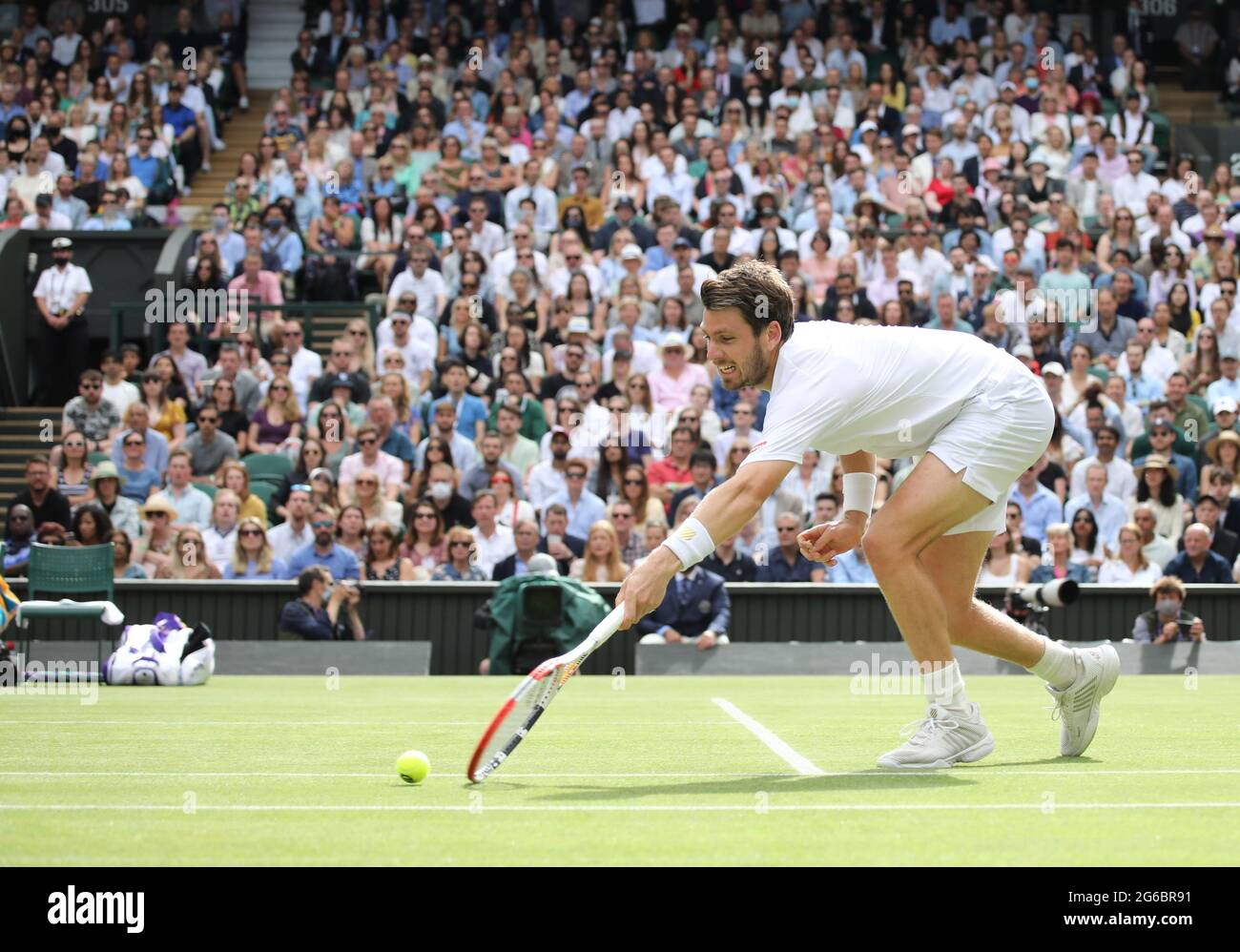 London, UK. 03rd July, 2021. Cameron Norrie in his match against Roger Federer at Wimbledon Day Six Credit: Paul Marriott/Alamy Live News Stock Photo