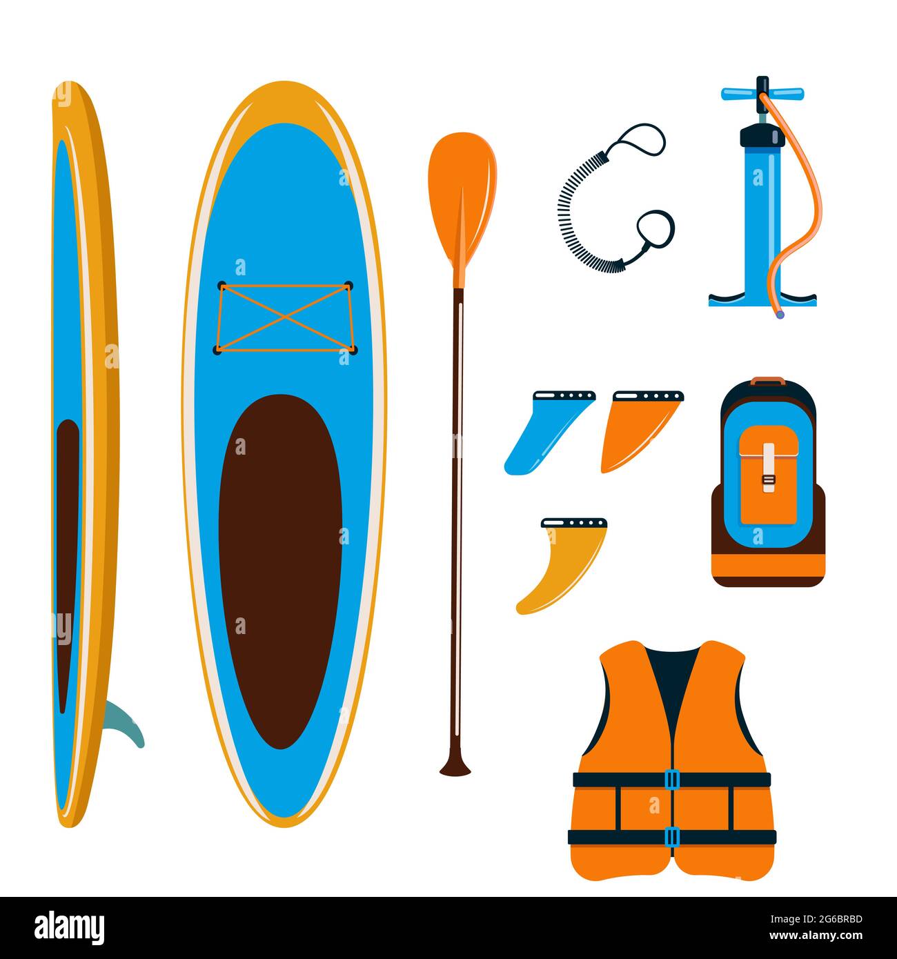 Set Of StandUp Paddleboard Accessories. Basic set for SUP. Inflatable