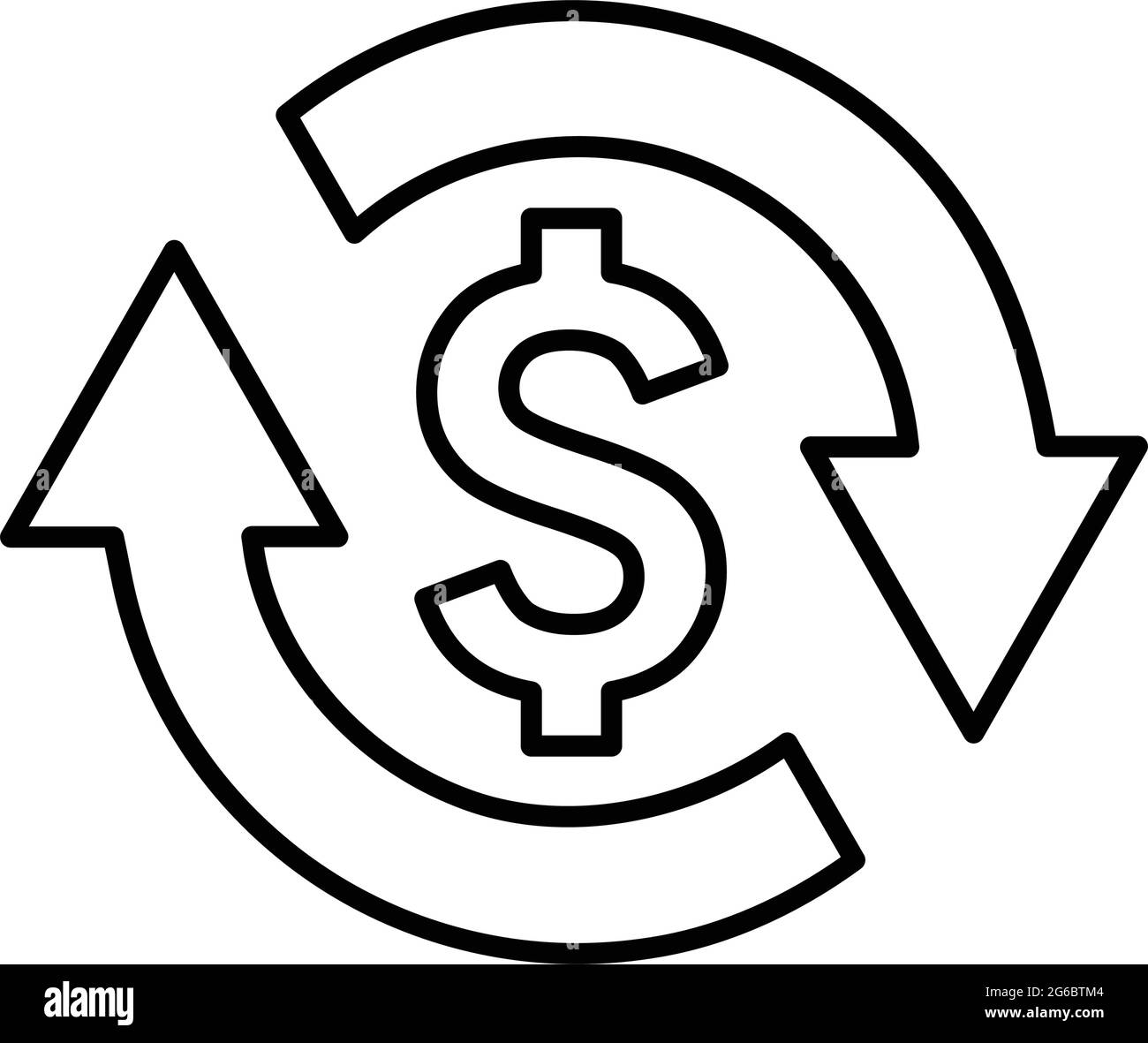 Conversion, money turnover icon is isolated on white background. Use for  graphic and web design or commercial purposes. Vector EPS file Stock Vector  Image & Art - Alamy