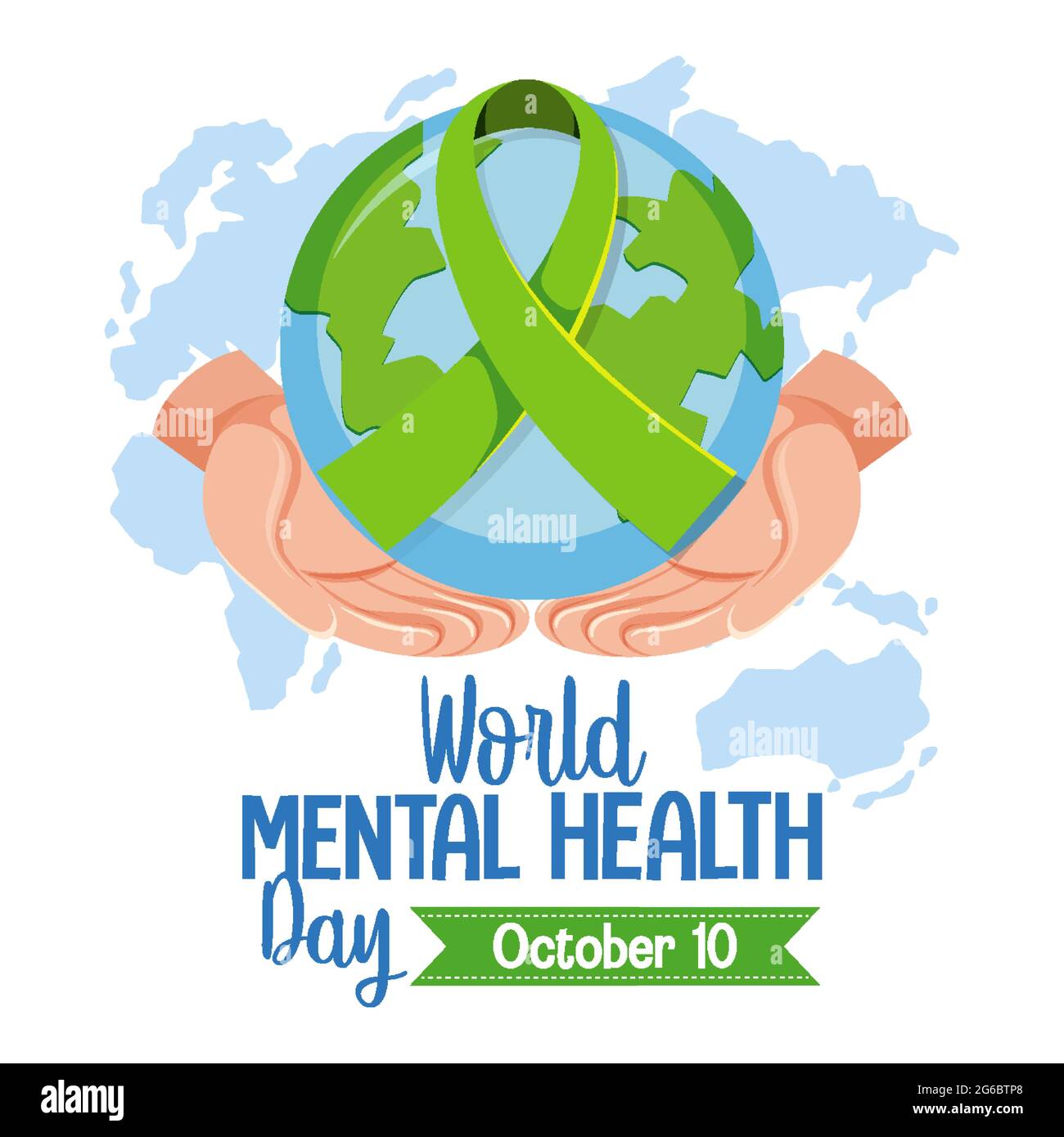 World Mental Health Day banner or logo isolated on white background ...