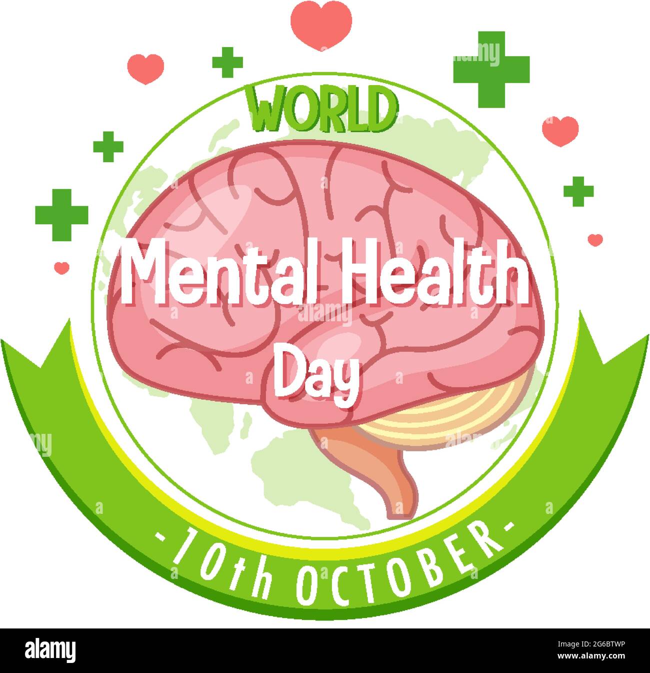 World Mental Health Day banner or logo isolated on white background ...