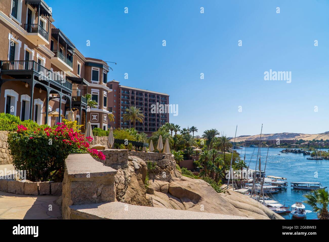 The famous Old Cataract Hotel in Aswan, Egypt Stock Photo