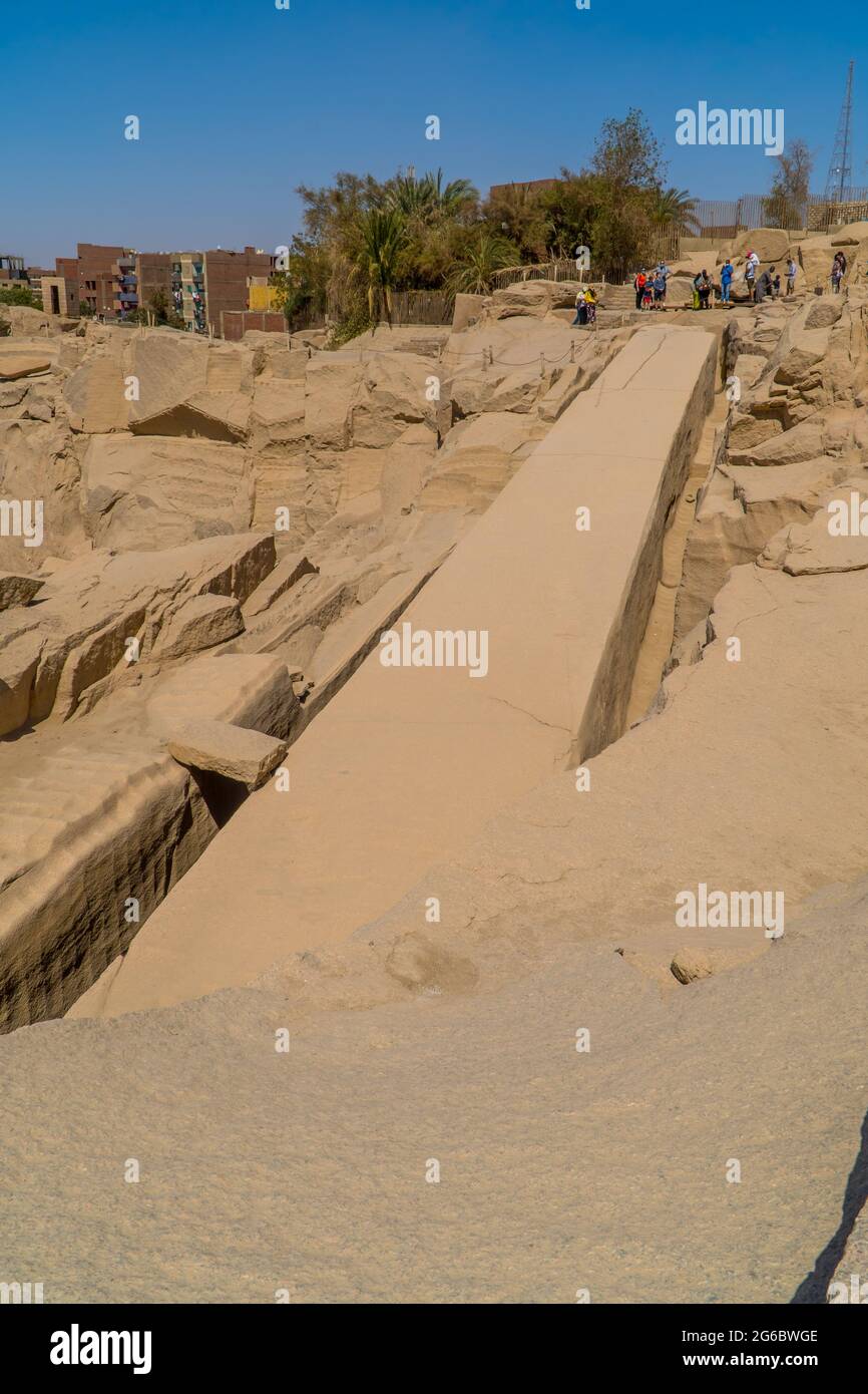 The Unfinished Obelisk in Aswan, Egypt Stock Photo