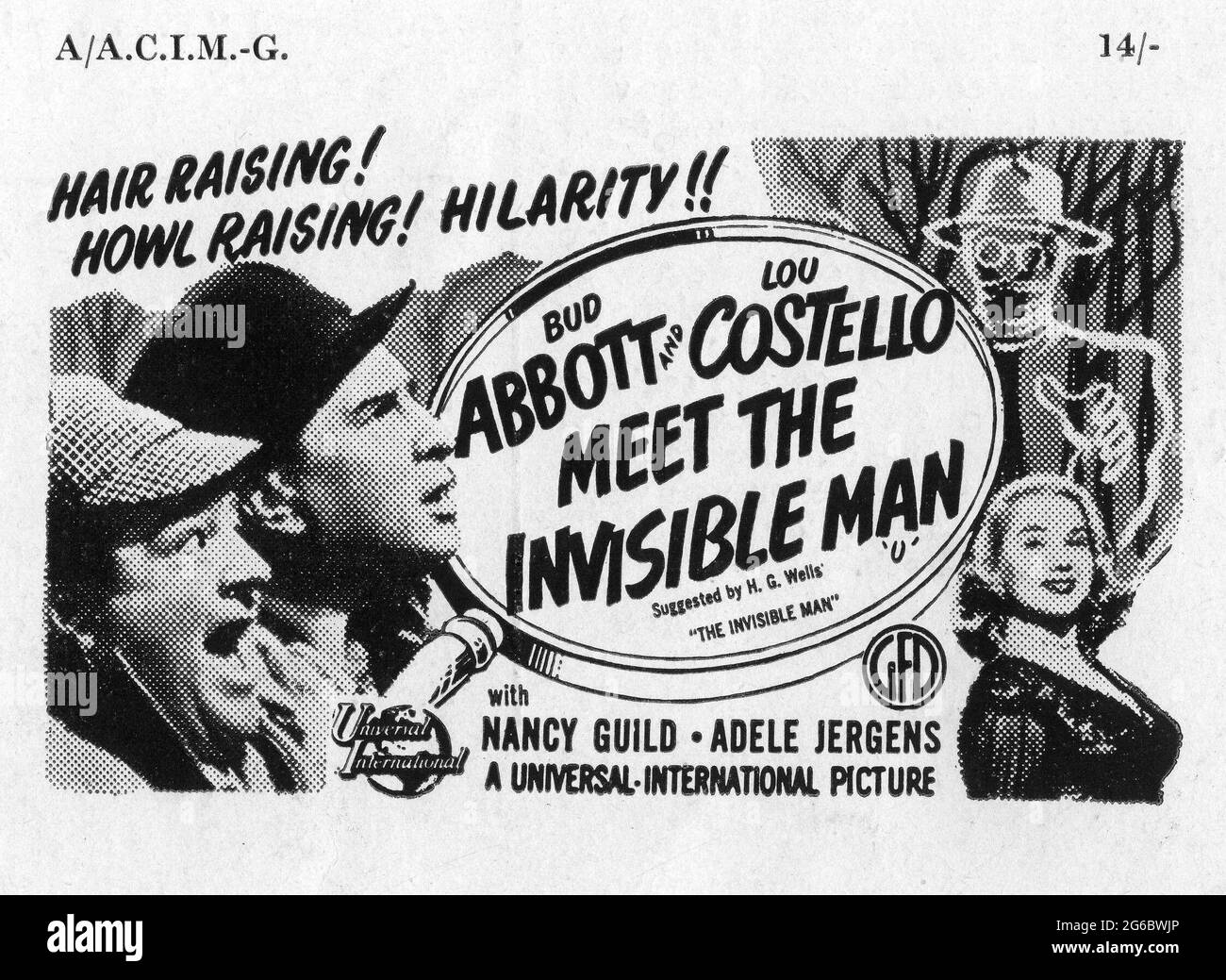 BUD ABBOTT LOU COSTELLO and ADELE JERGENS in BUD ABBOTT AND LOU