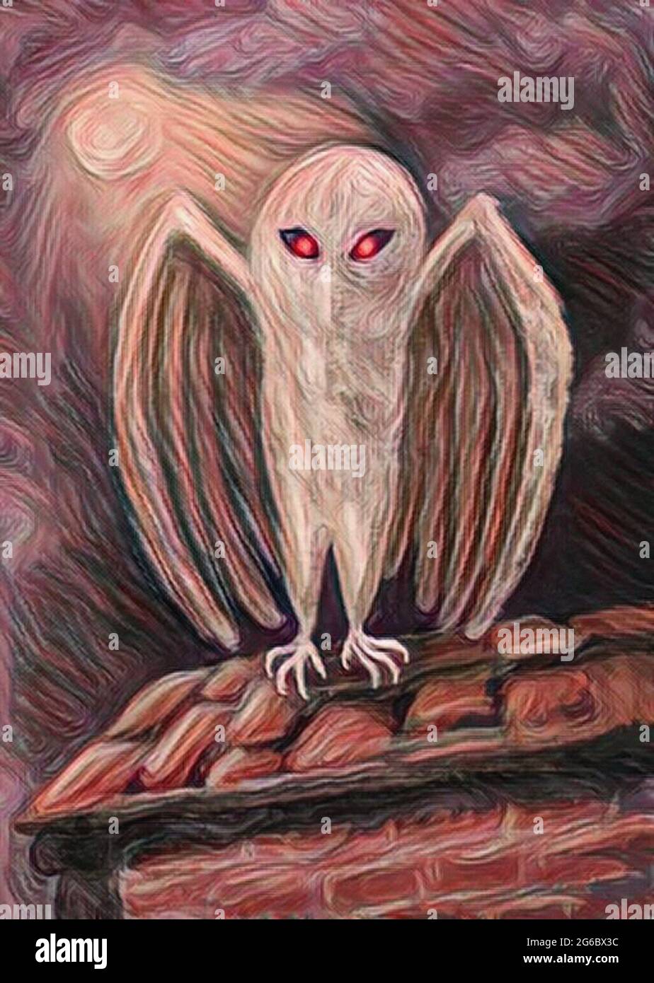 mothman cryptid illustration Stock Photo - Alamy