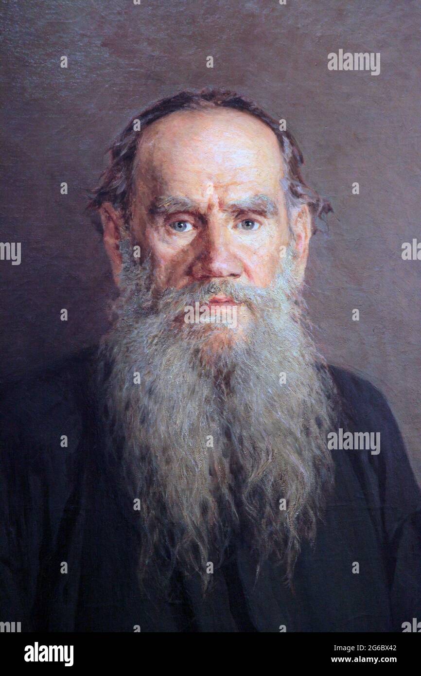 Portrait of Leo Tolstoy 1894 by the artist Nikolai