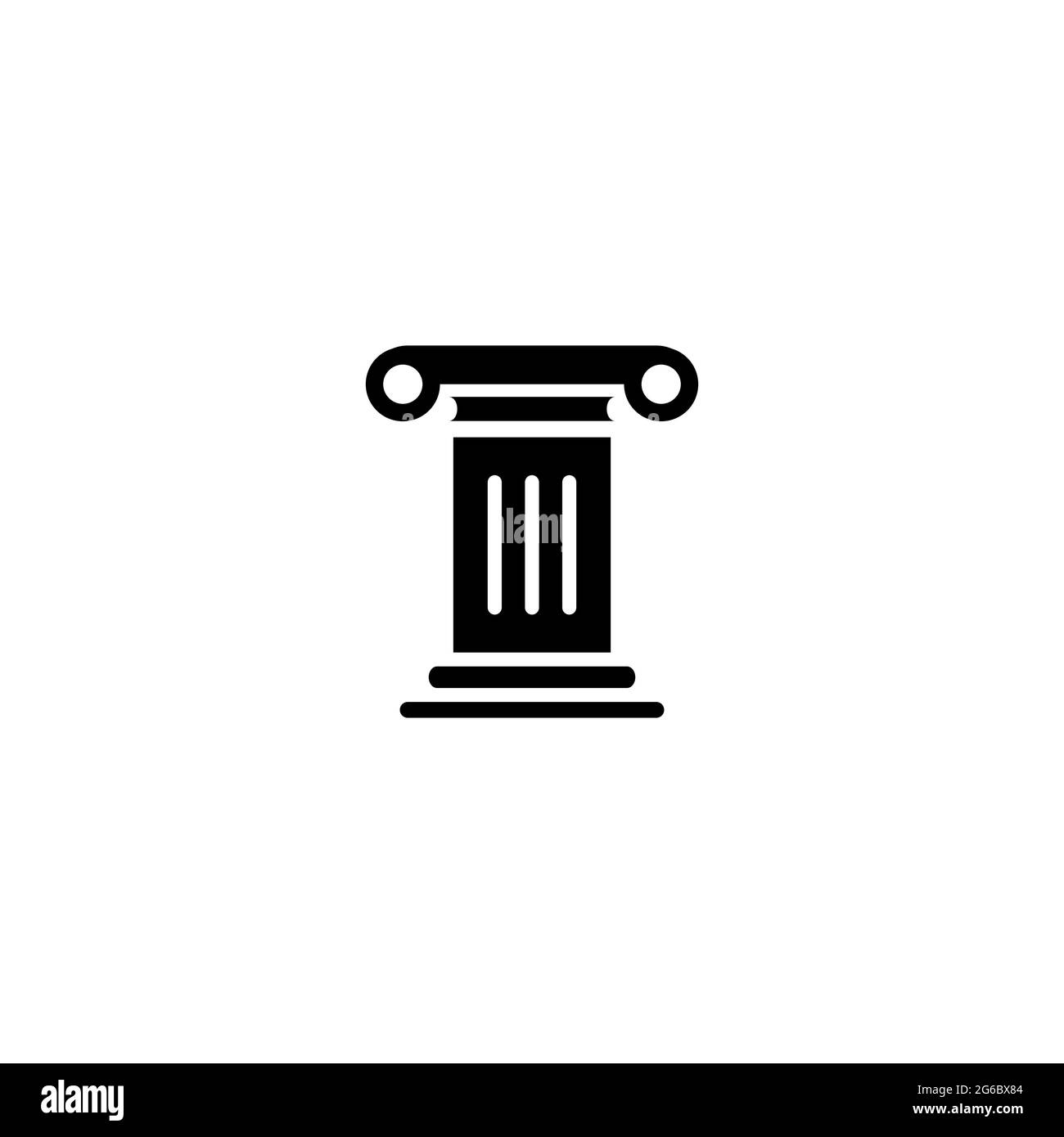 Winner pedestal. Podium for best product with greek or roman column. Antique pillar. History, education or law symbol. Stock Vector