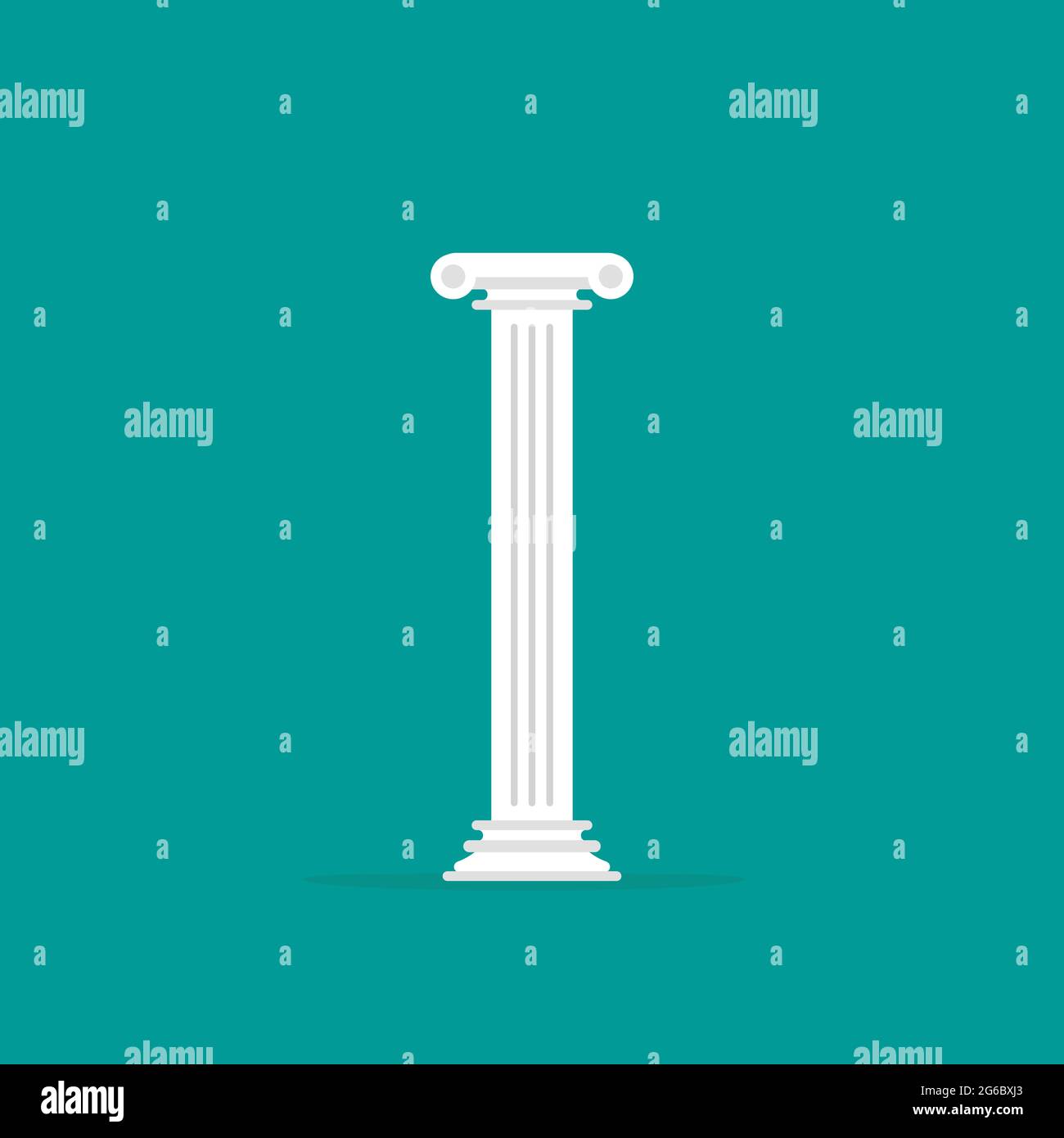Winner pedestal. Podium for best product with greek or roman column. Antique pillar. History or law symbol. Stock Vector