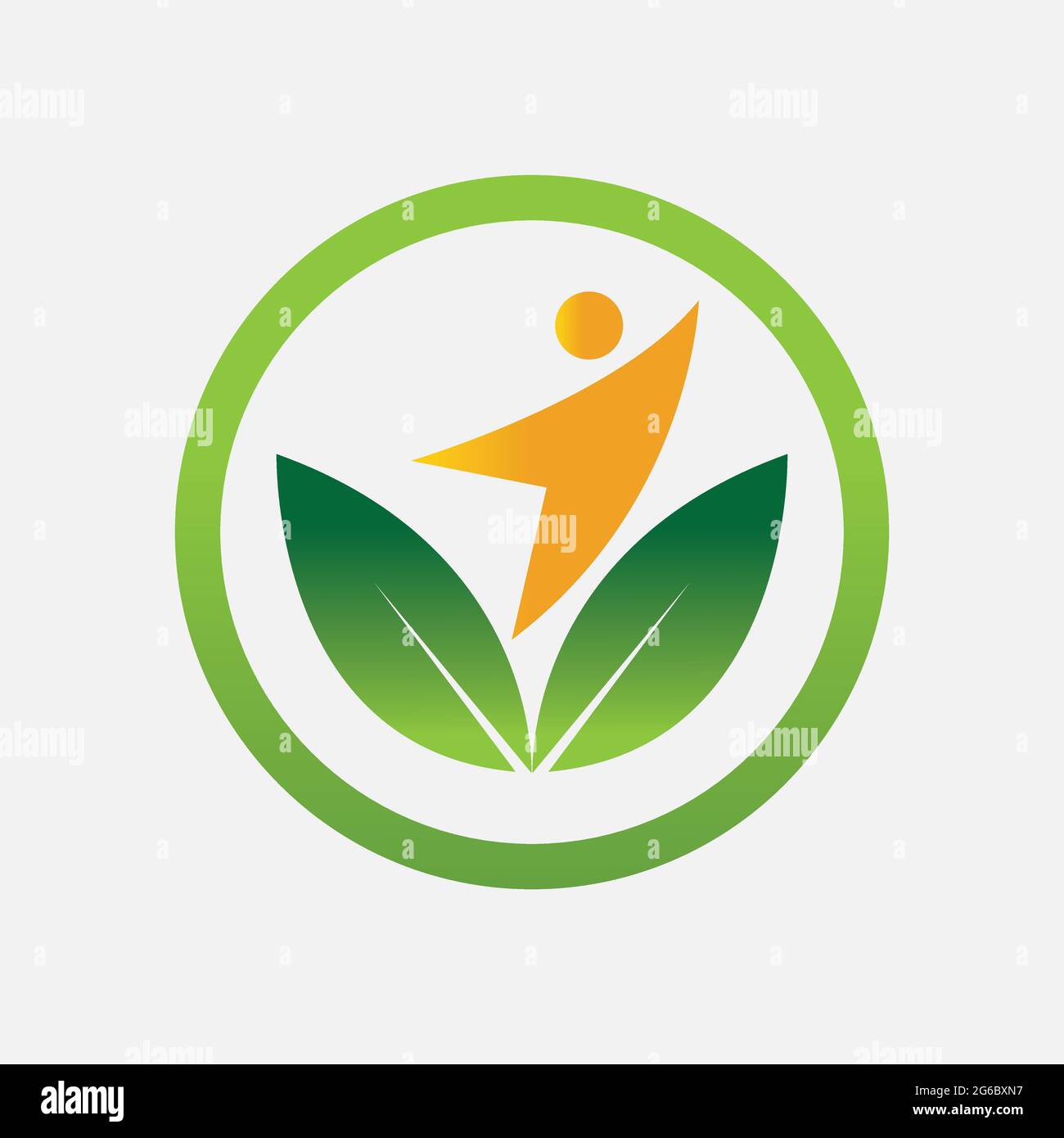people leaf logo vector illustration design template Stock Vector Image ...