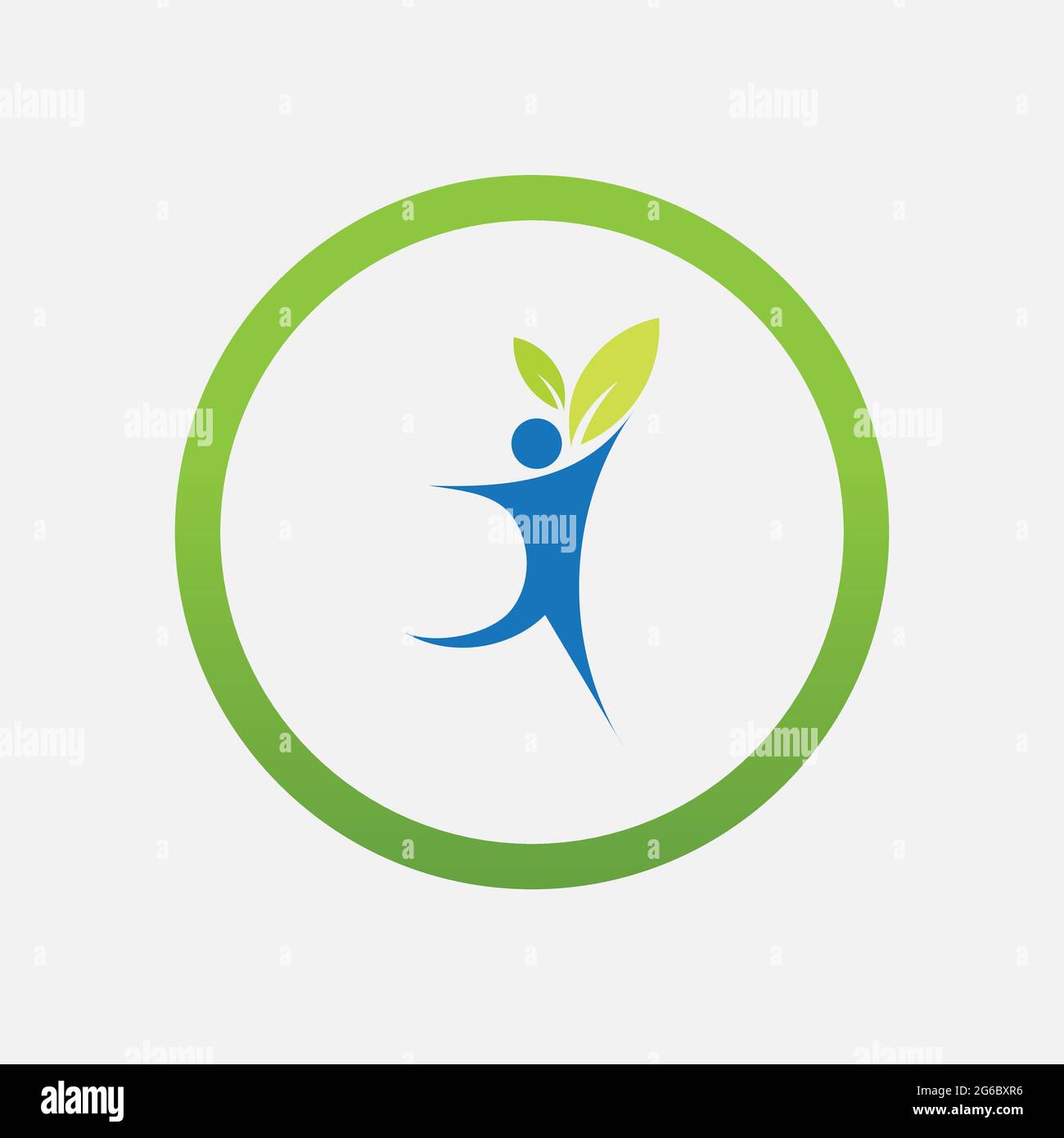 people leaf logo vector illustration design template Stock Vector