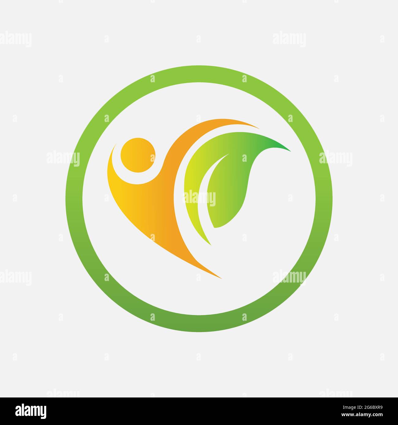 people leaf logo vector illustration design template Stock Vector Image ...
