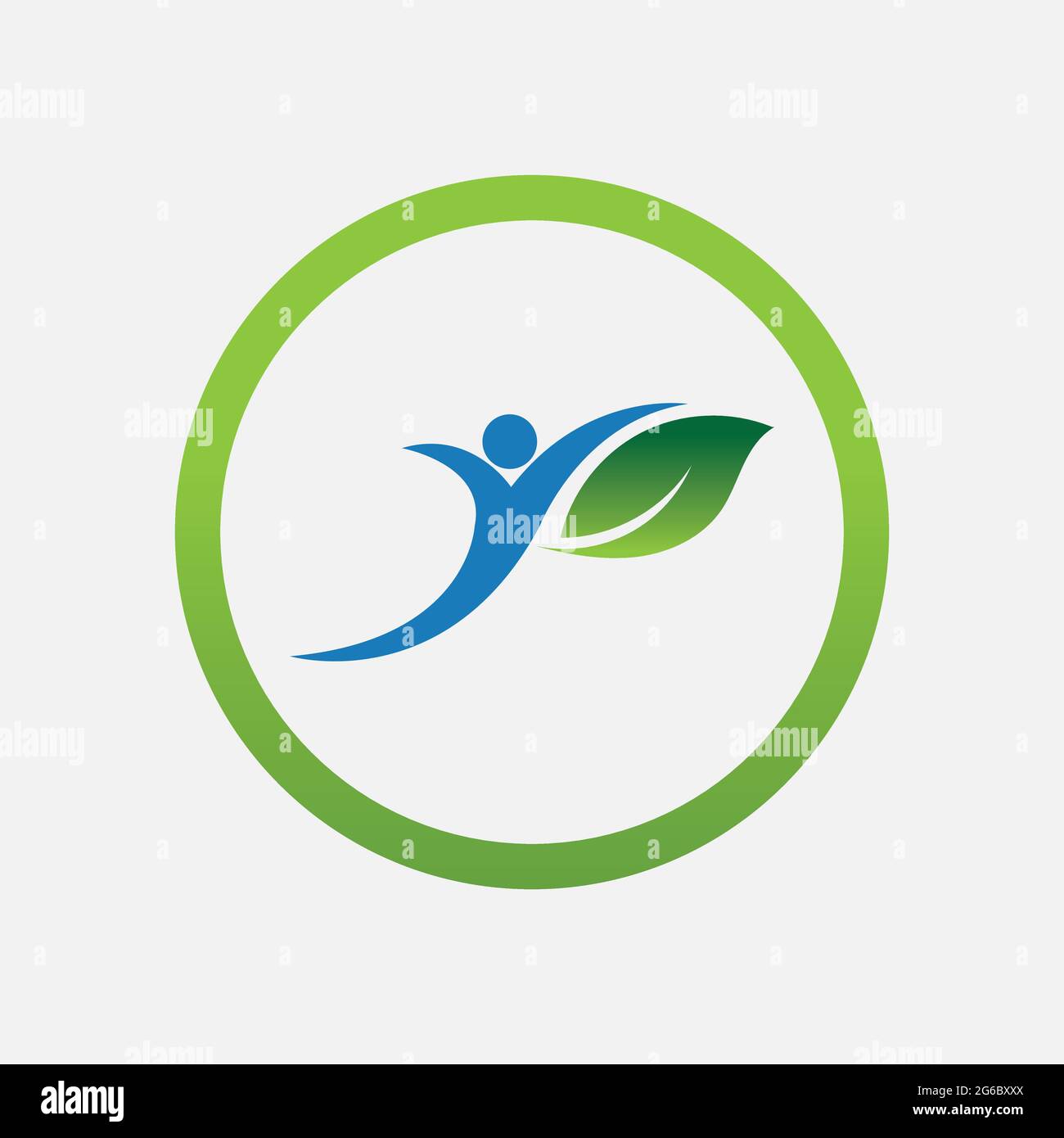 people leaf logo vector illustration design template Stock Vector Image ...