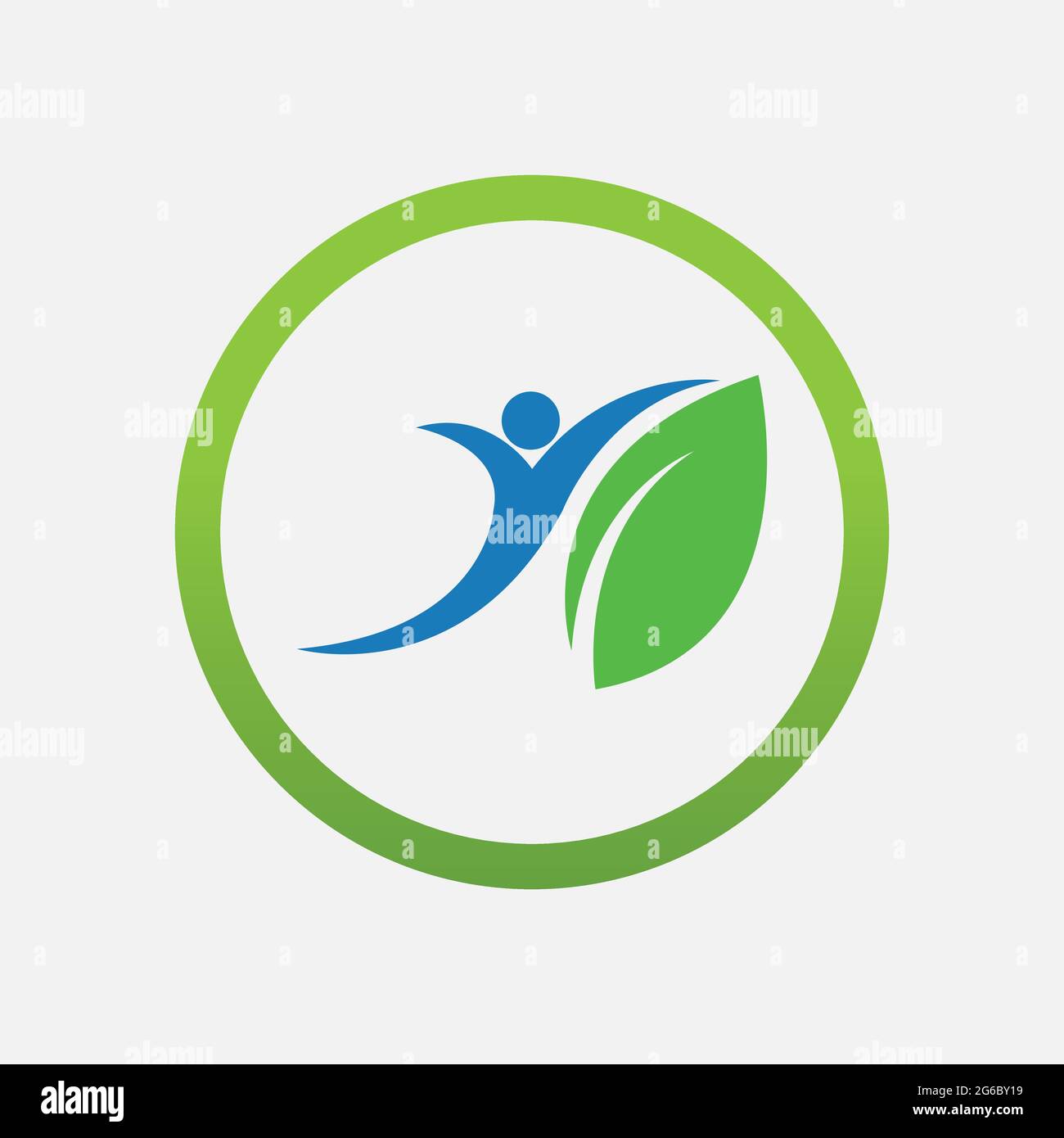 people leaf logo vector illustration design template Stock Vector